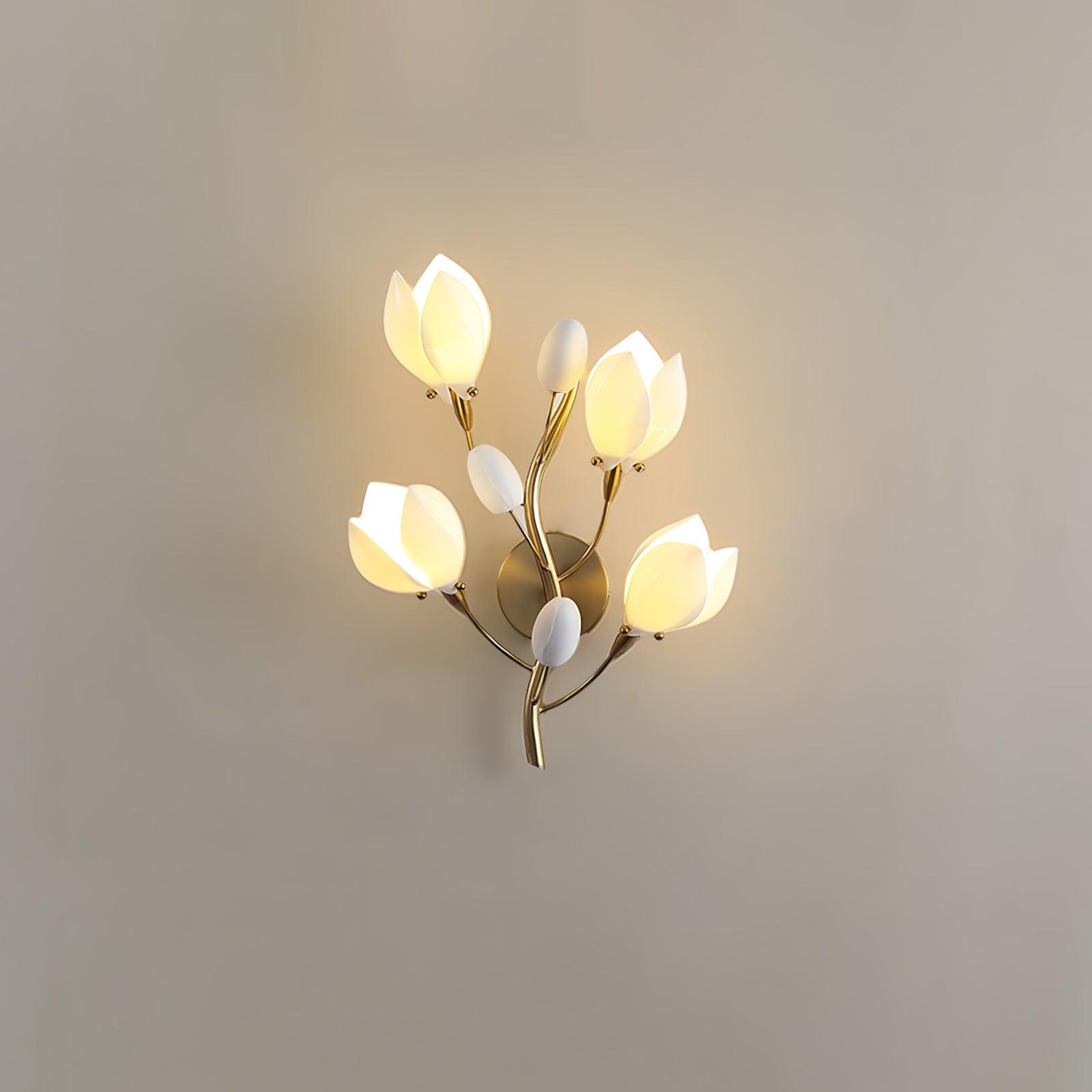 Dirixa Magnolia Elegance Ceramic Wall Lamp-Neutral Decor