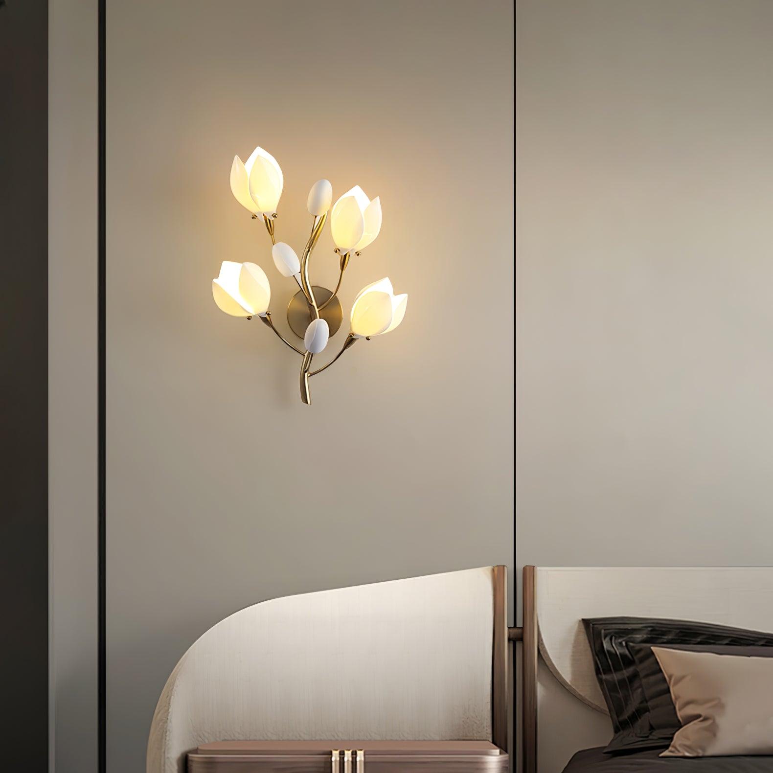Dirixa Magnolia Elegance Ceramic Wall Lamp-Neutral Decor