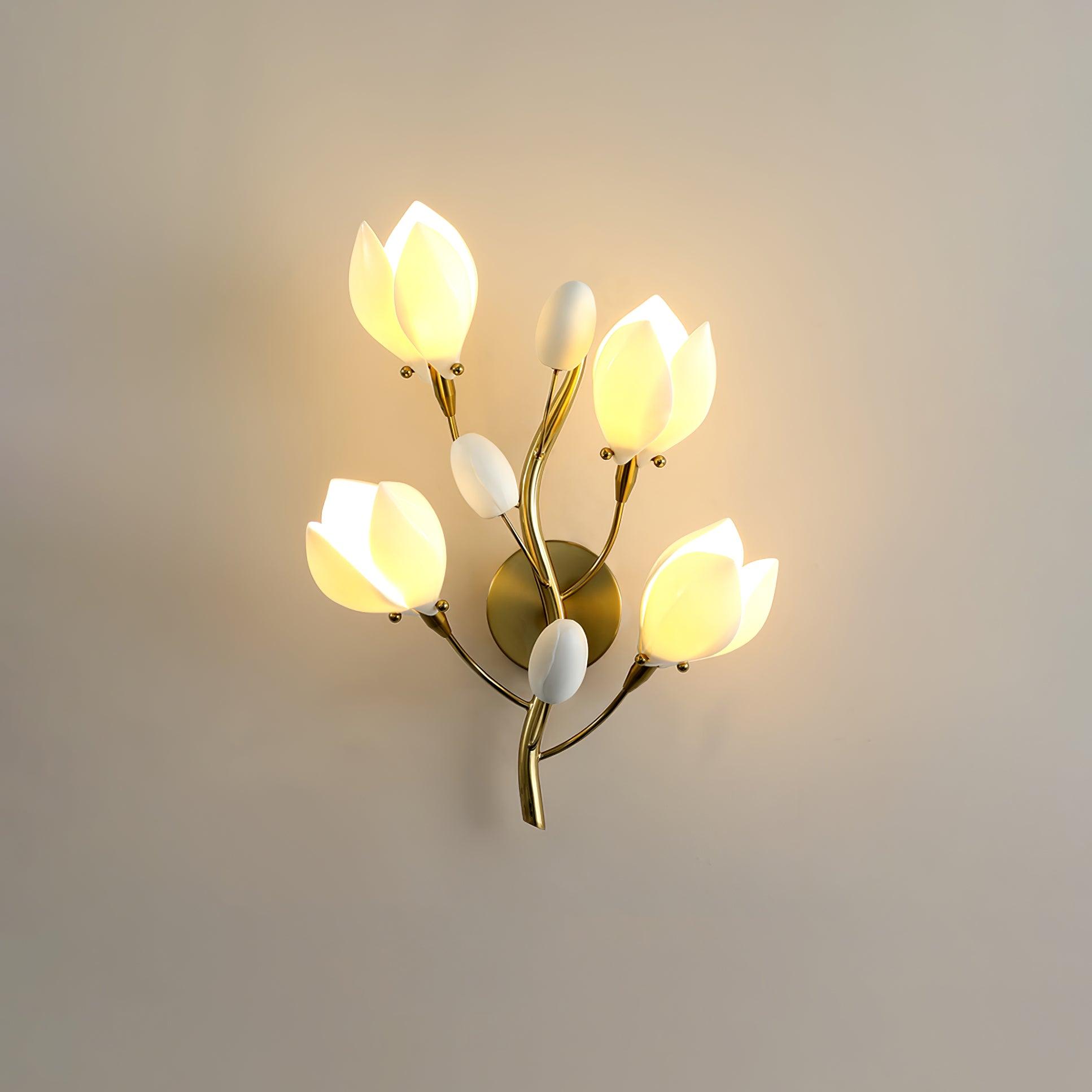 Dirixa Magnolia Elegance Ceramic Wall Lamp-Neutral Decor