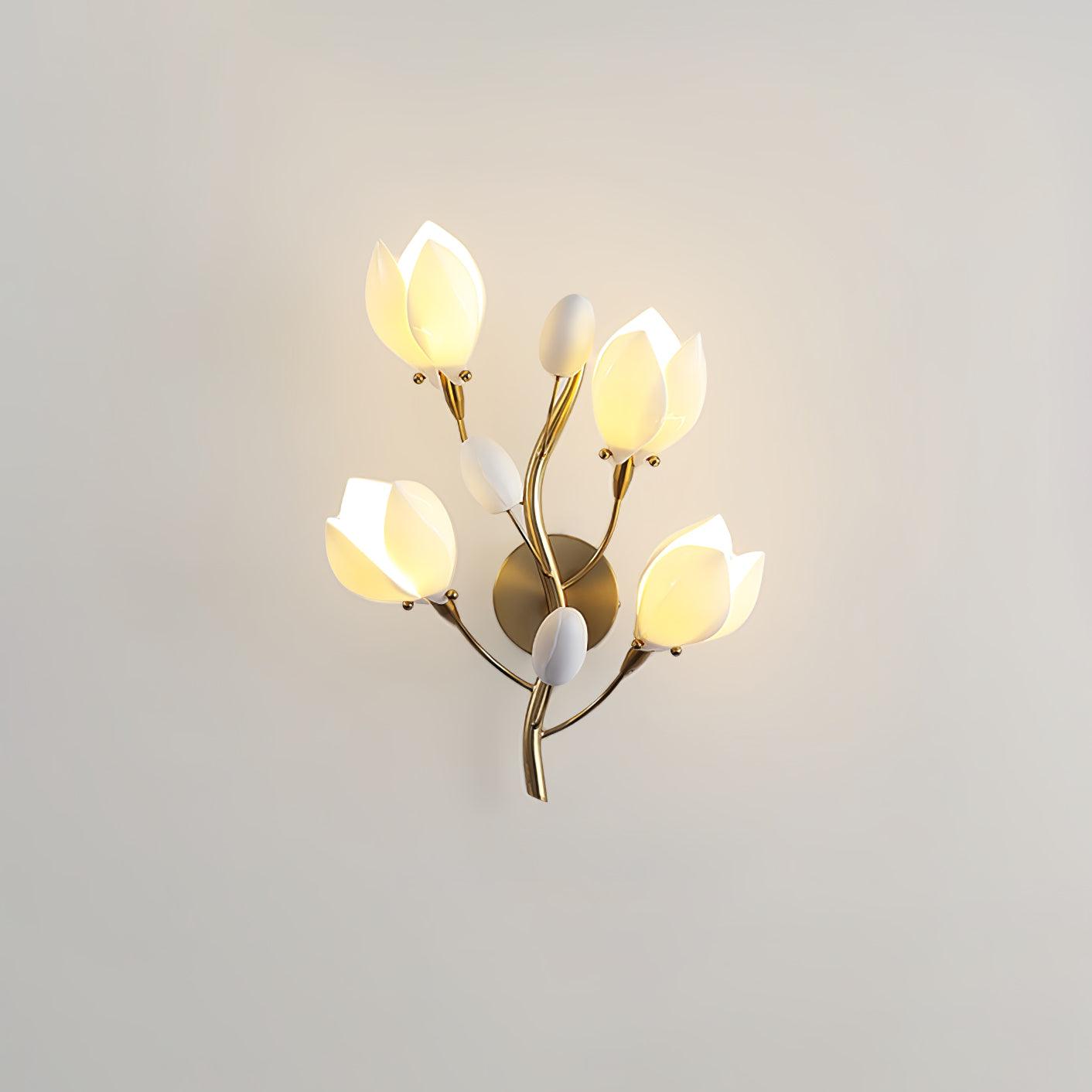 Dirixa Magnolia Elegance Ceramic Wall Lamp-Neutral Decor