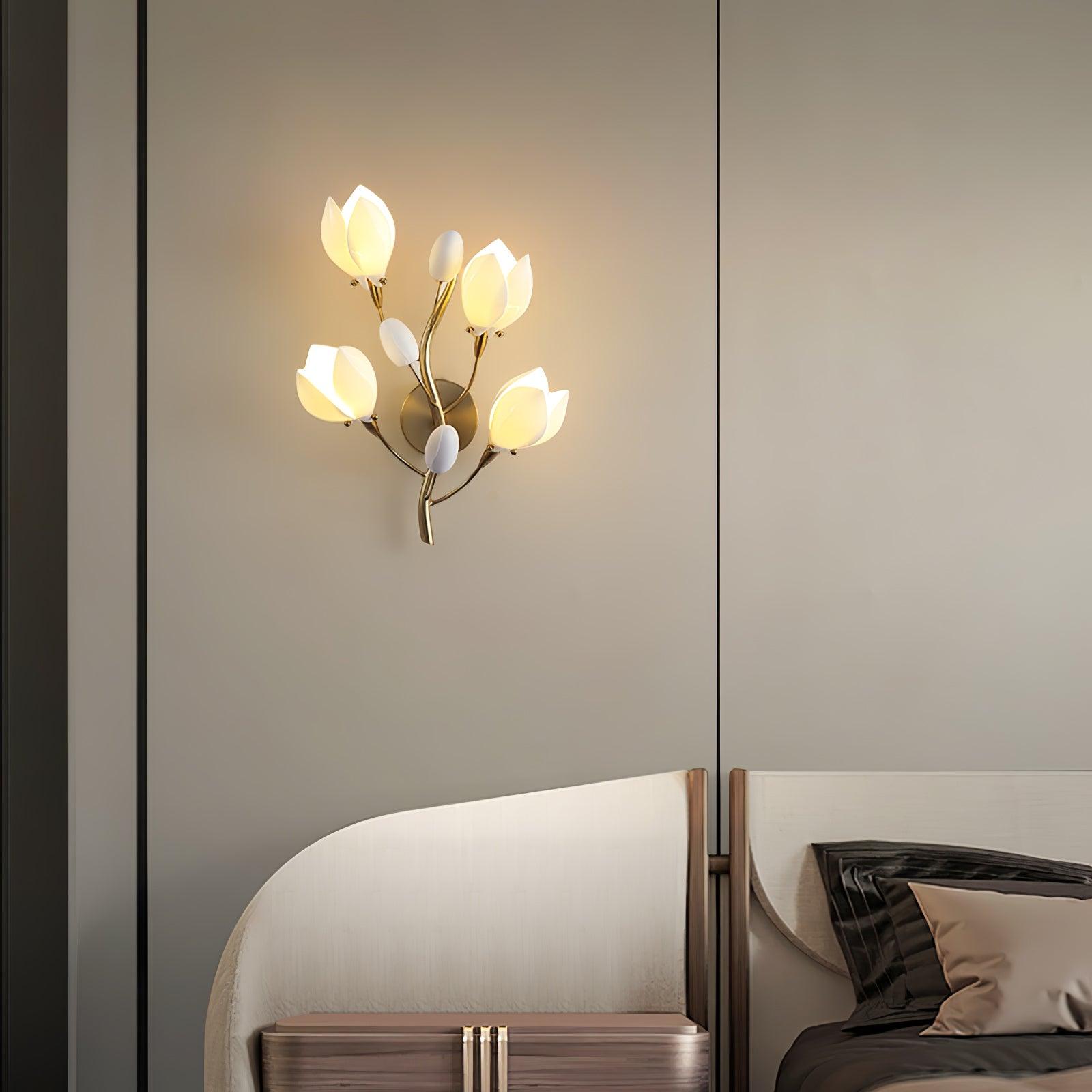 Dirixa Magnolia Elegance Ceramic Wall Lamp-Neutral Decor
