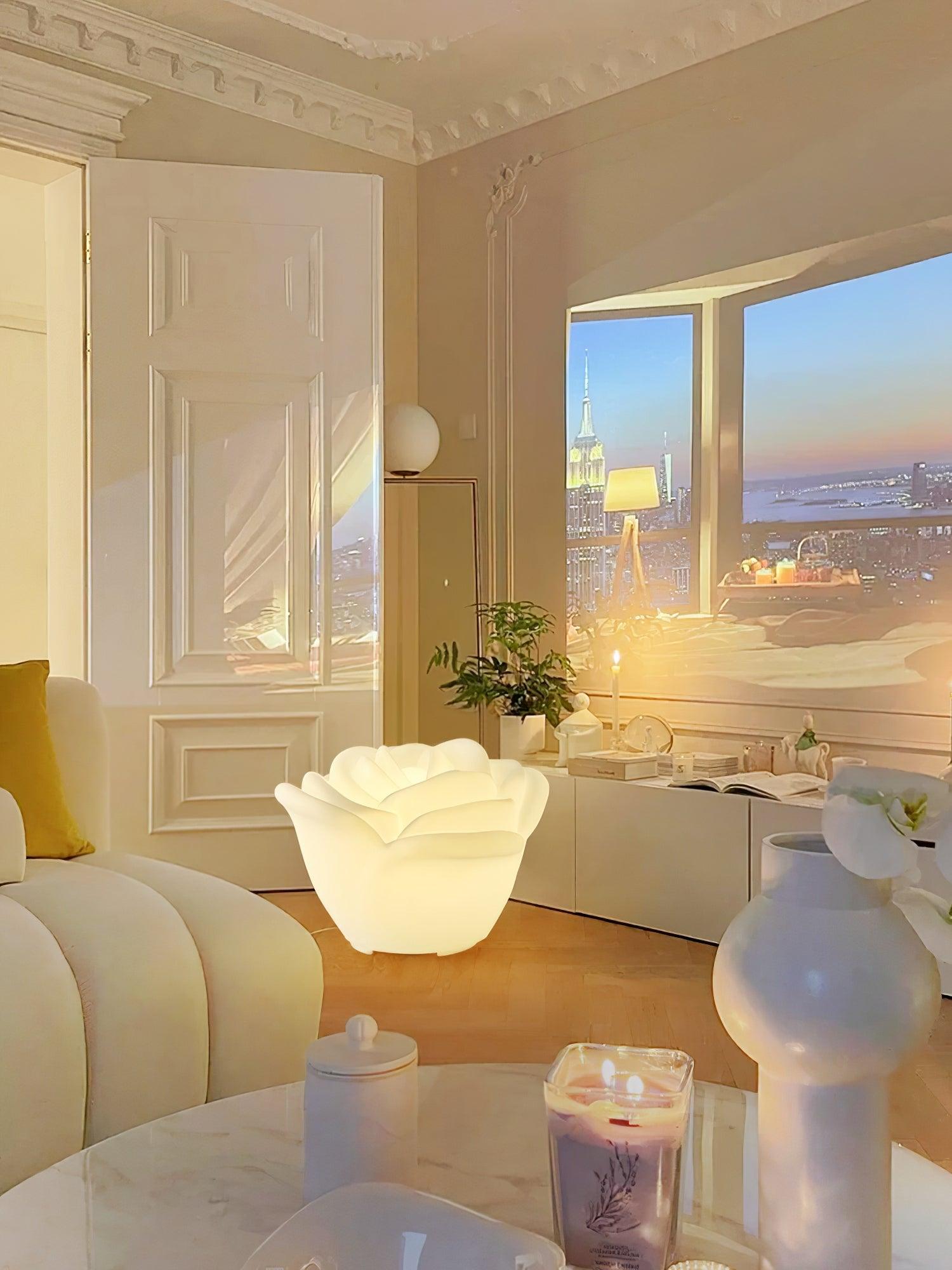 Rosebud Elegant Table Lamp-Neutral Decor