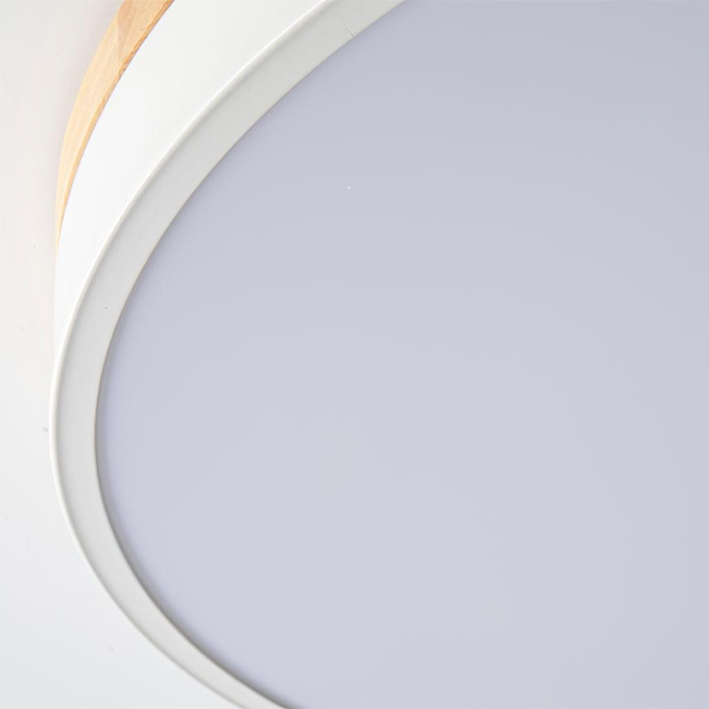 Daelis Ceiling Lamp White Round with Wooden-Neutral Decor