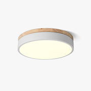Daelis Ceiling Lamp White Round with Wooden-Neutral Decor