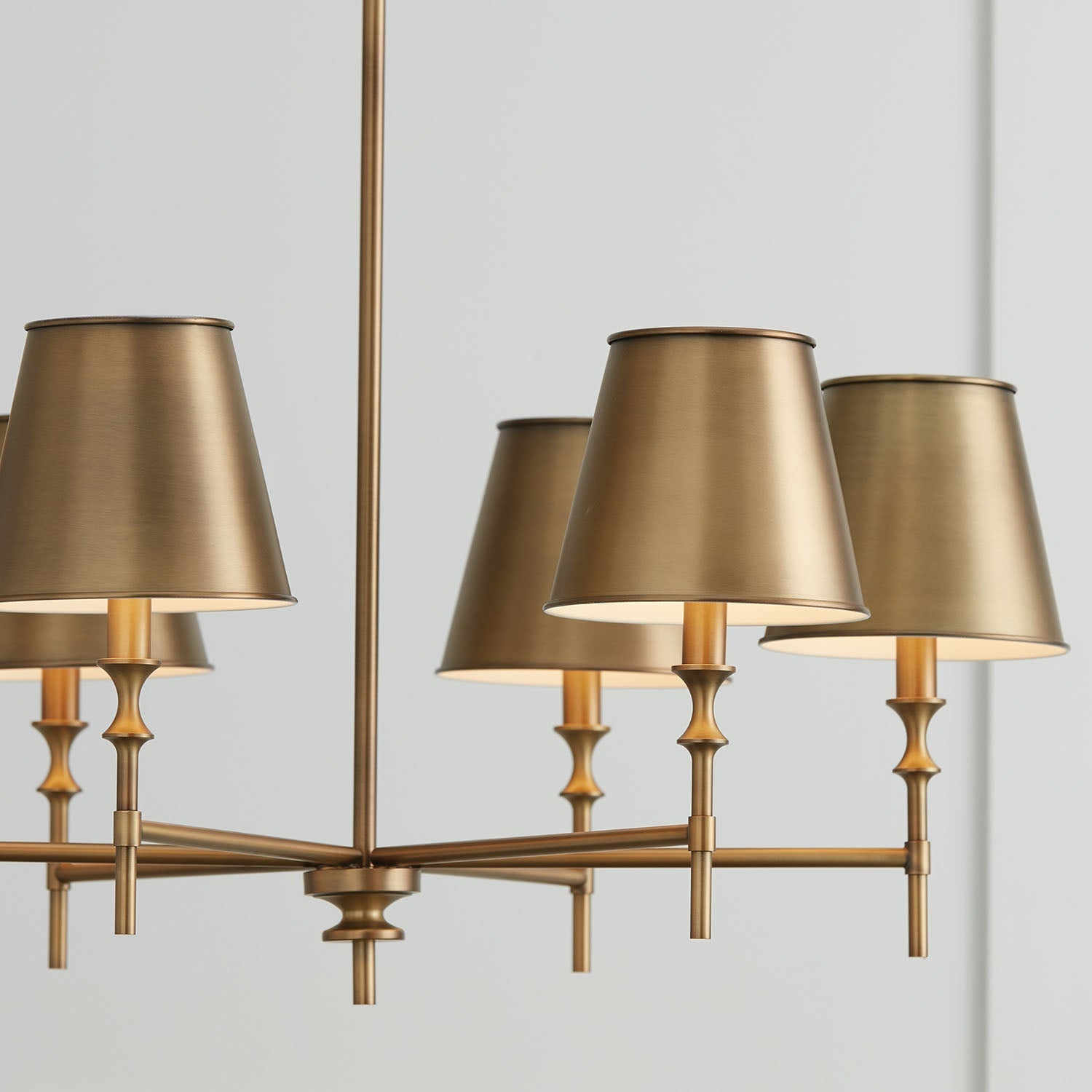 Another angle of the 6-head Whitney Chandelier.