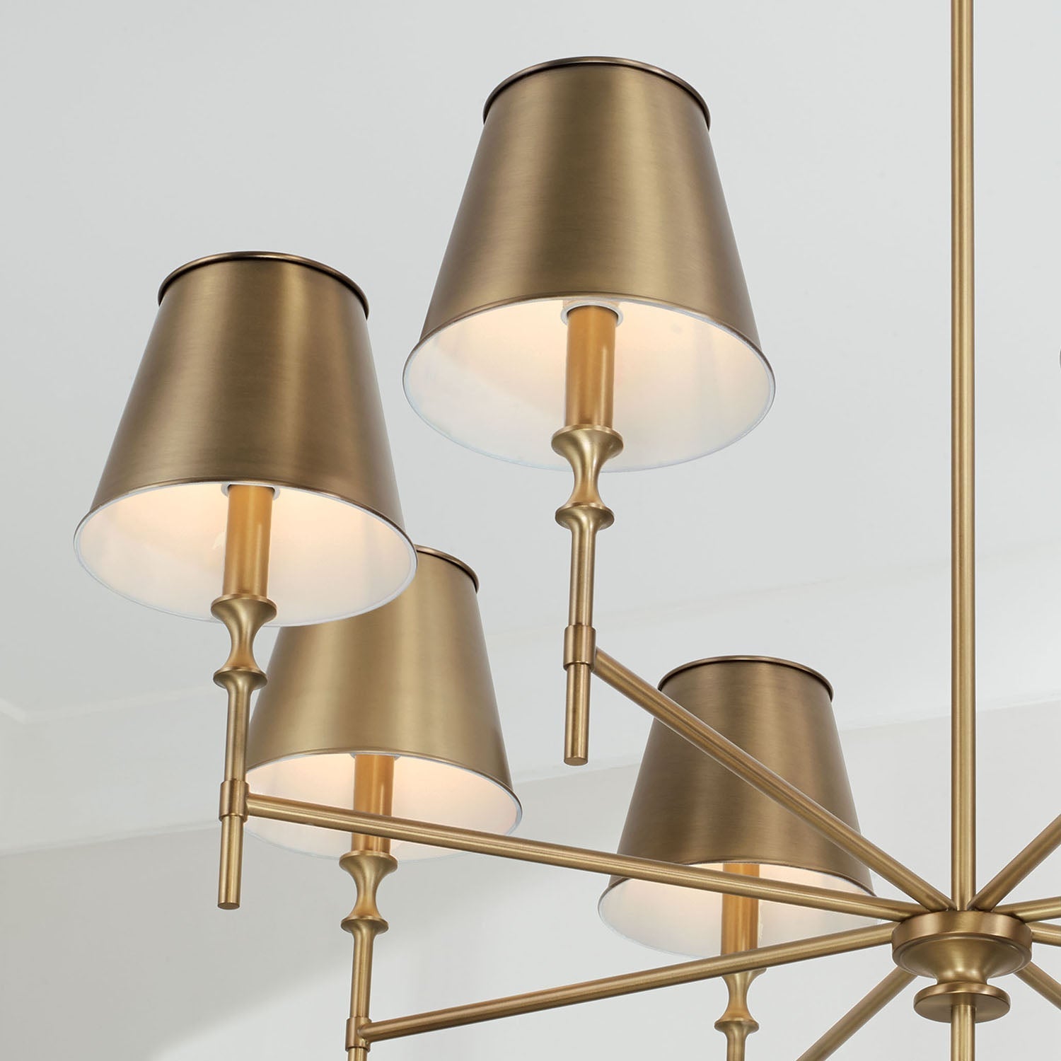 Dimensional diagram of the Whitney Brass Chandelier.