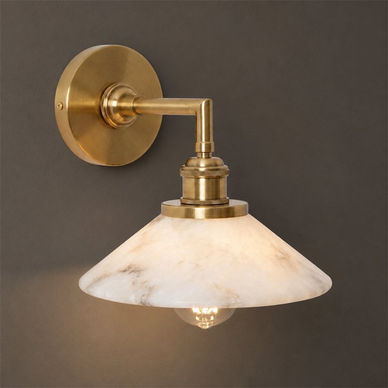 The wall sconce shown with a candelabra bulb.