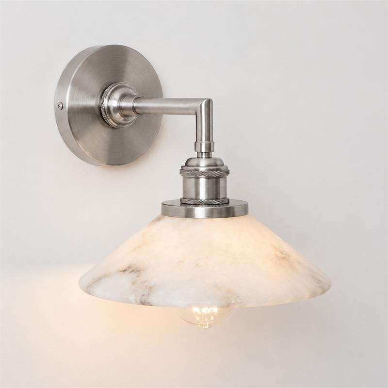 Installation hardware included with the Whizzer Alabaster Wall Sconce.