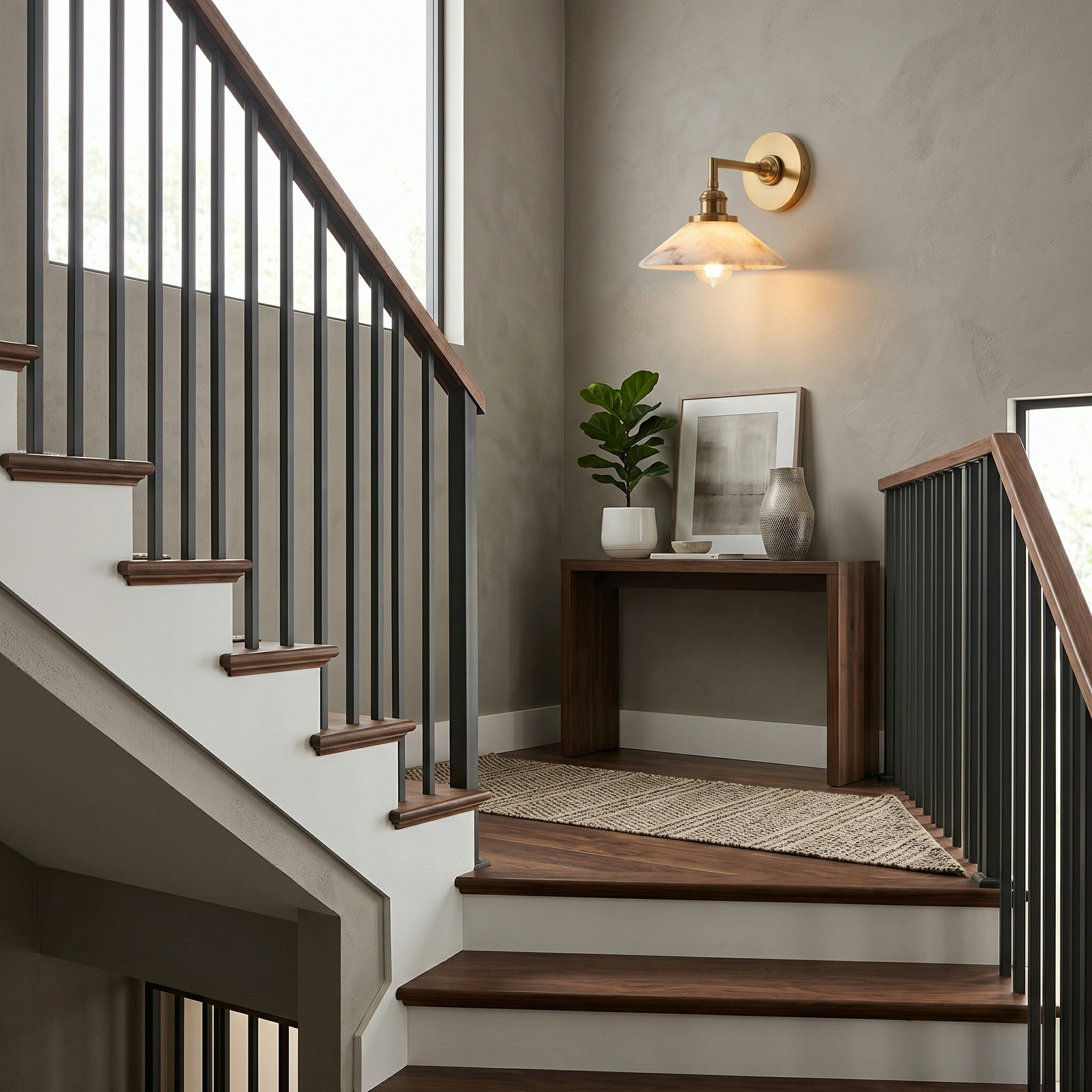 The wall sconce installed in a modern living room setting.