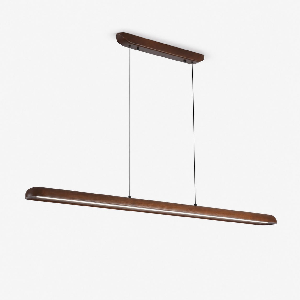 Wide Wood Linear Pendant Light-Neutral Decor