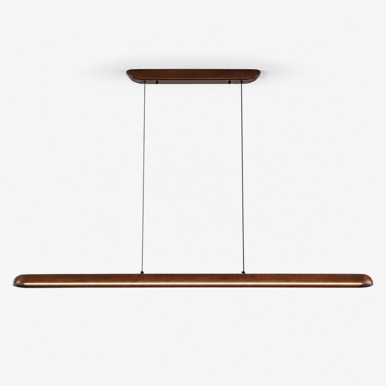 Wide Wood Linear Pendant Light-Neutral Decor