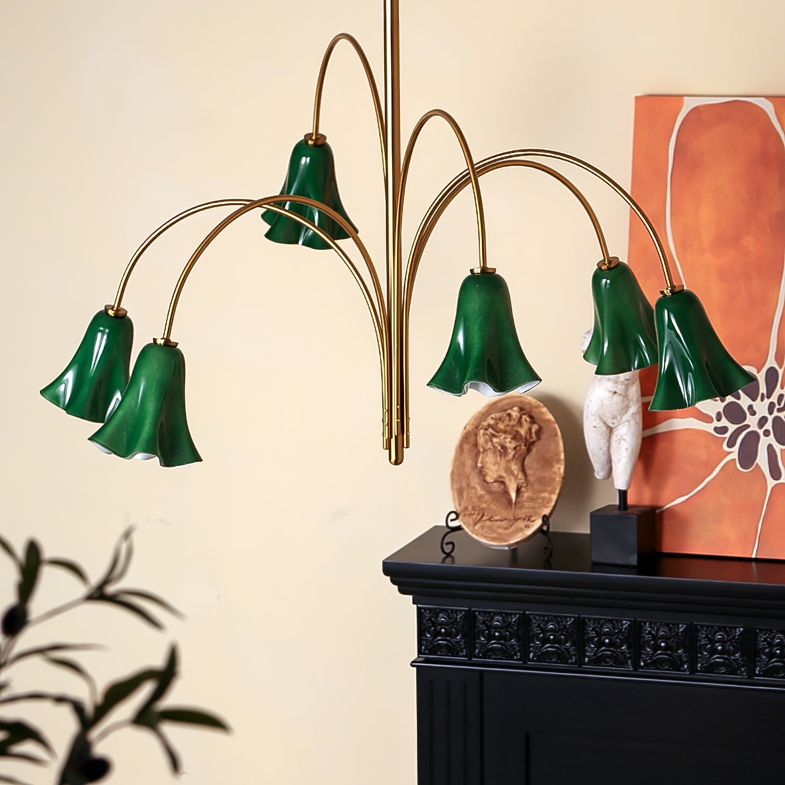 EmeraldBell Glass Pendant Chandelier-Neutral Decor
