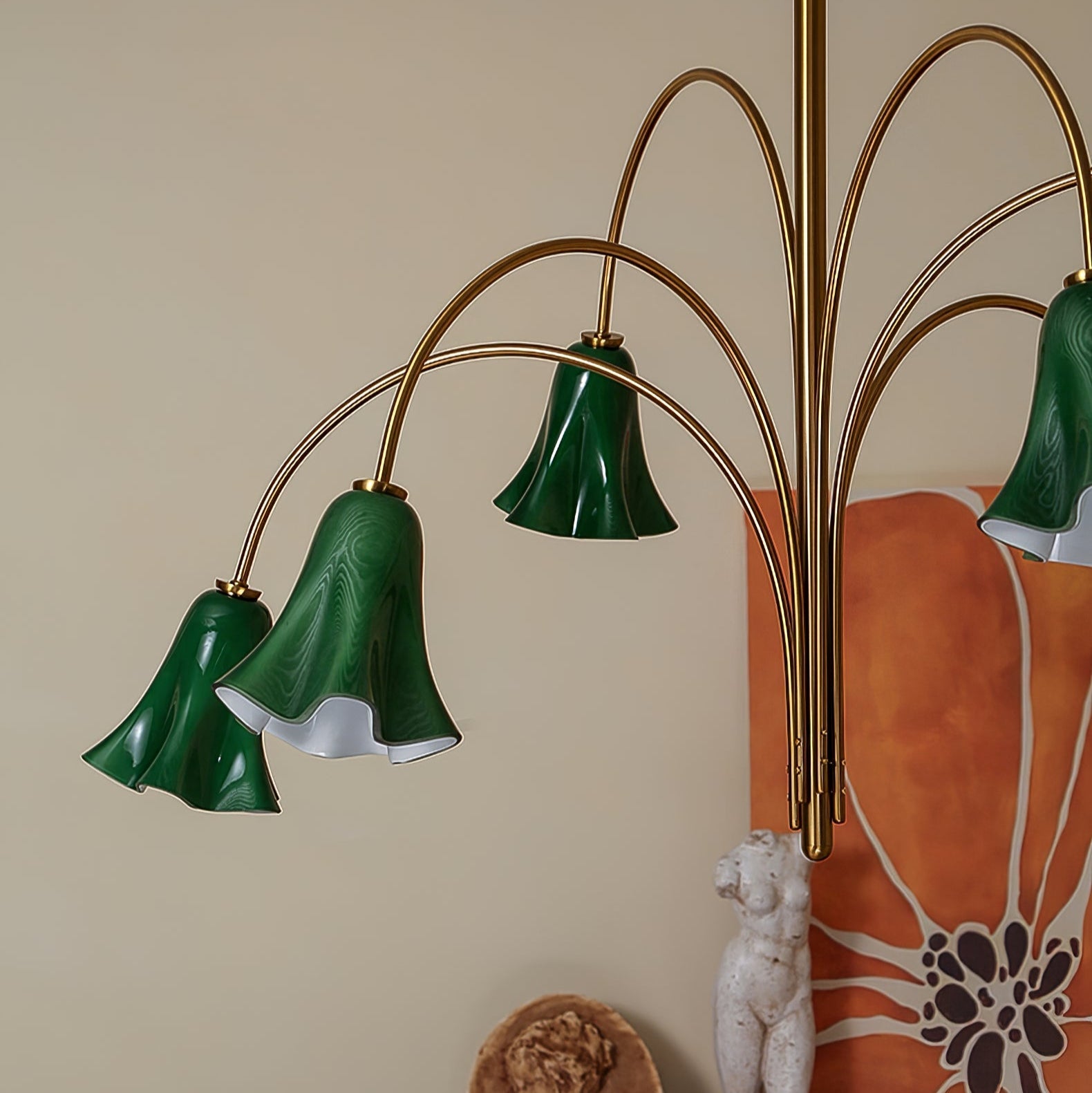 EmeraldBell Glass Pendant Chandelier-Neutral Decor