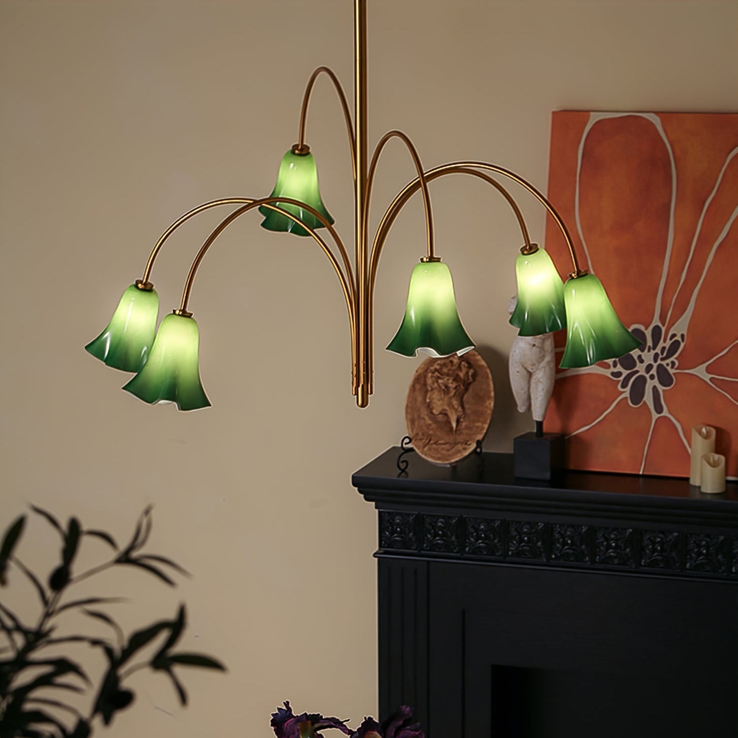 EmeraldBell Glass Pendant Chandelier-Neutral Decor