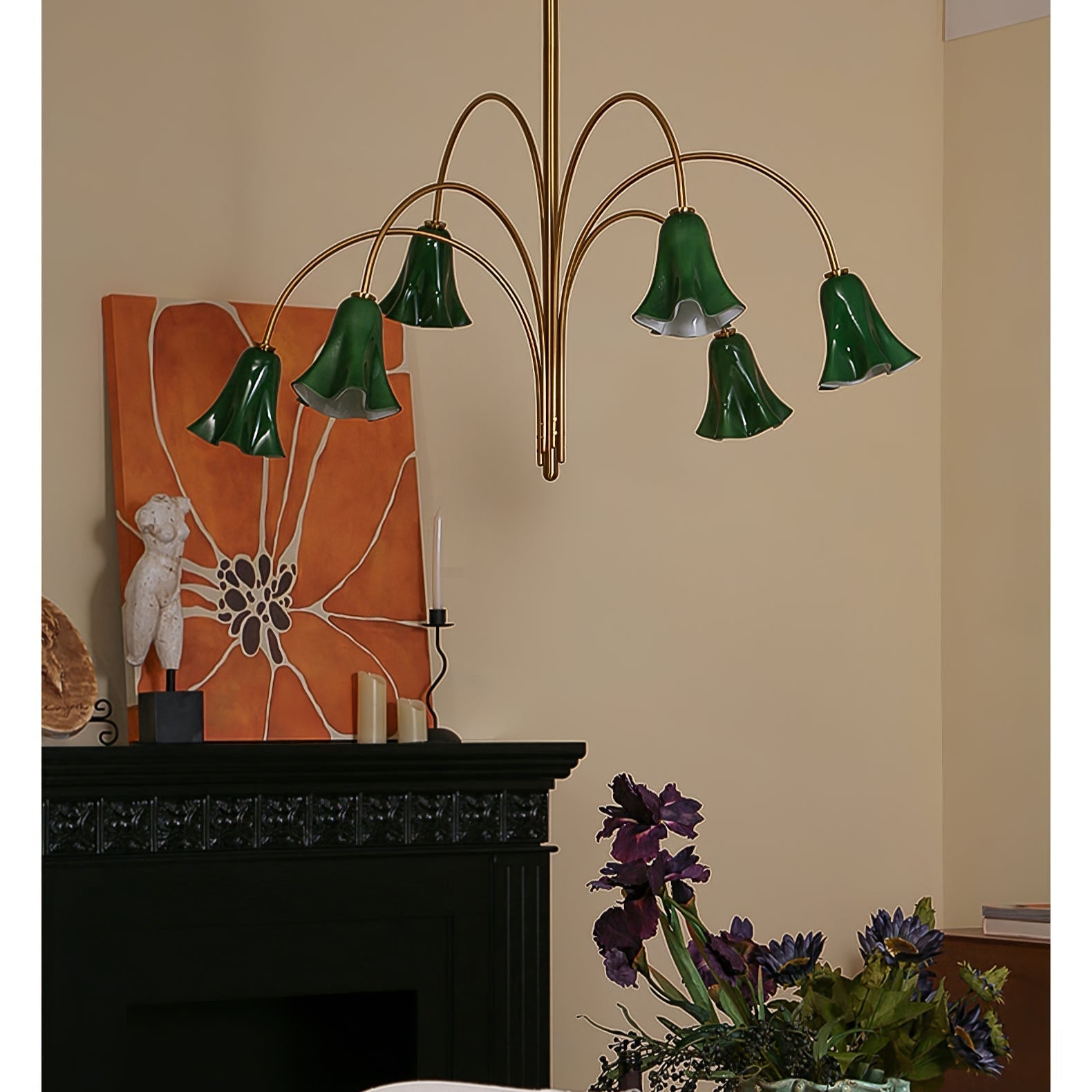 EmeraldBell Glass Pendant Chandelier-Neutral Decor