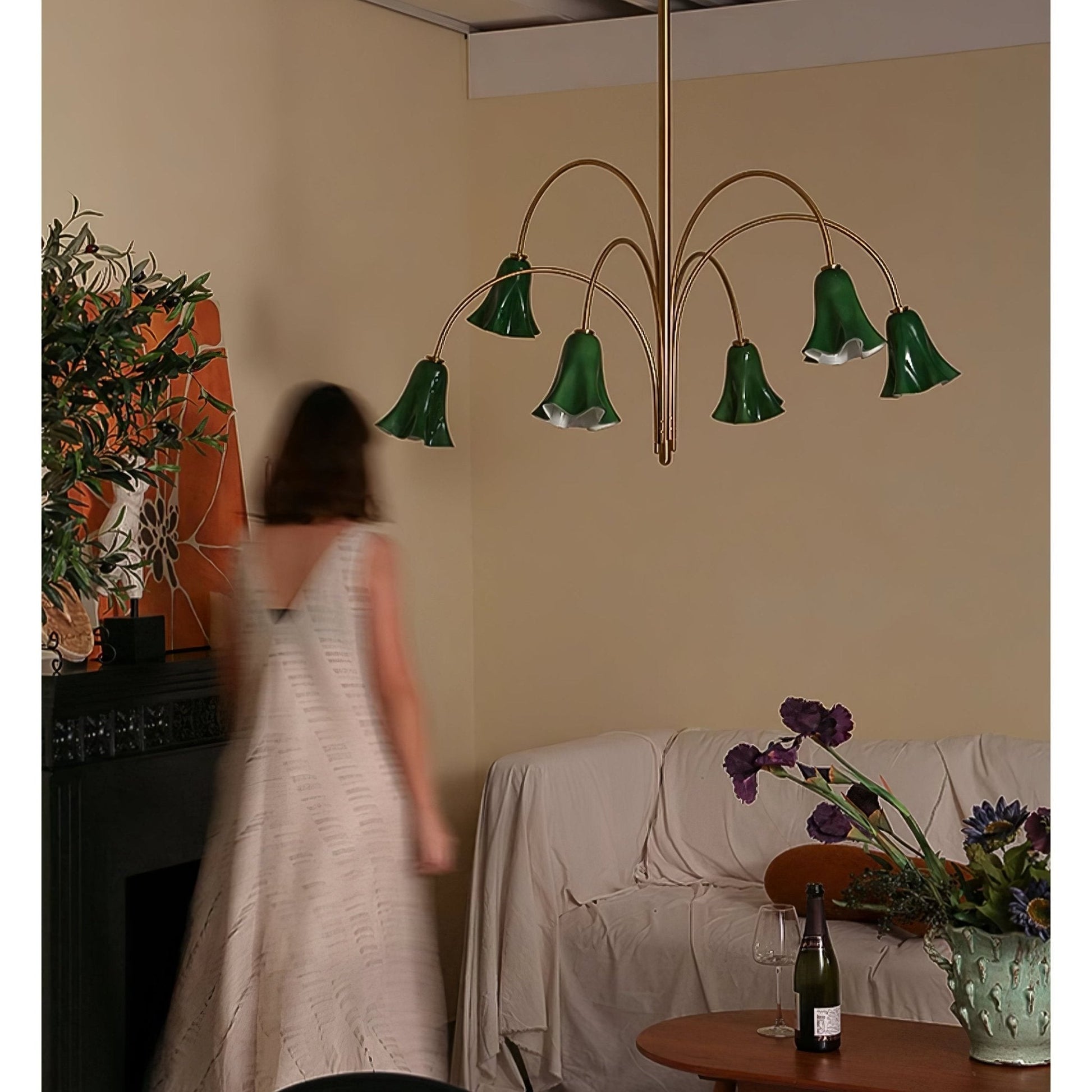 EmeraldBell Glass Pendant Chandelier-Neutral Decor