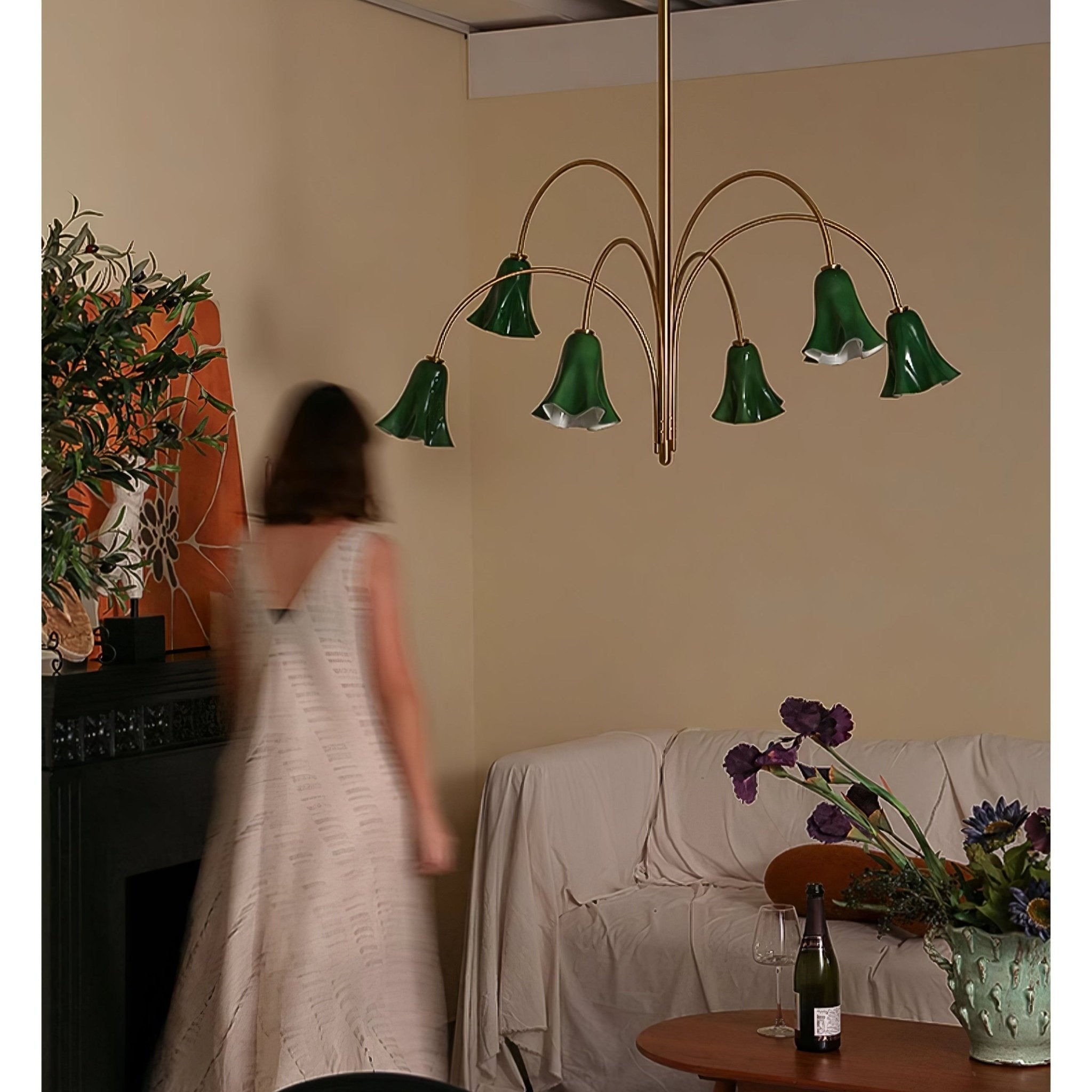 EmeraldBell Glass Pendant Chandelier-Neutral Decor