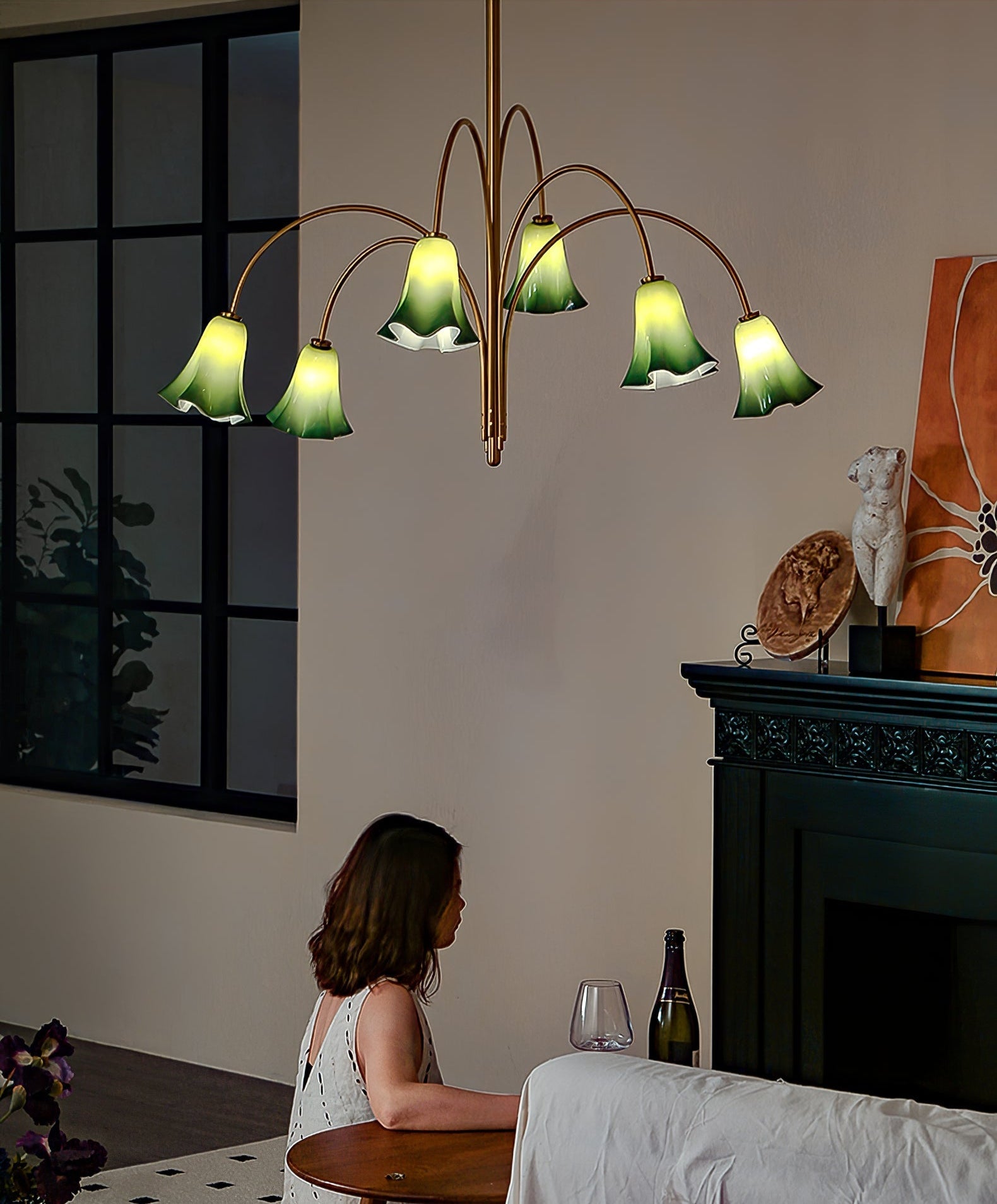 EmeraldBell Glass Pendant Chandelier-Neutral Decor
