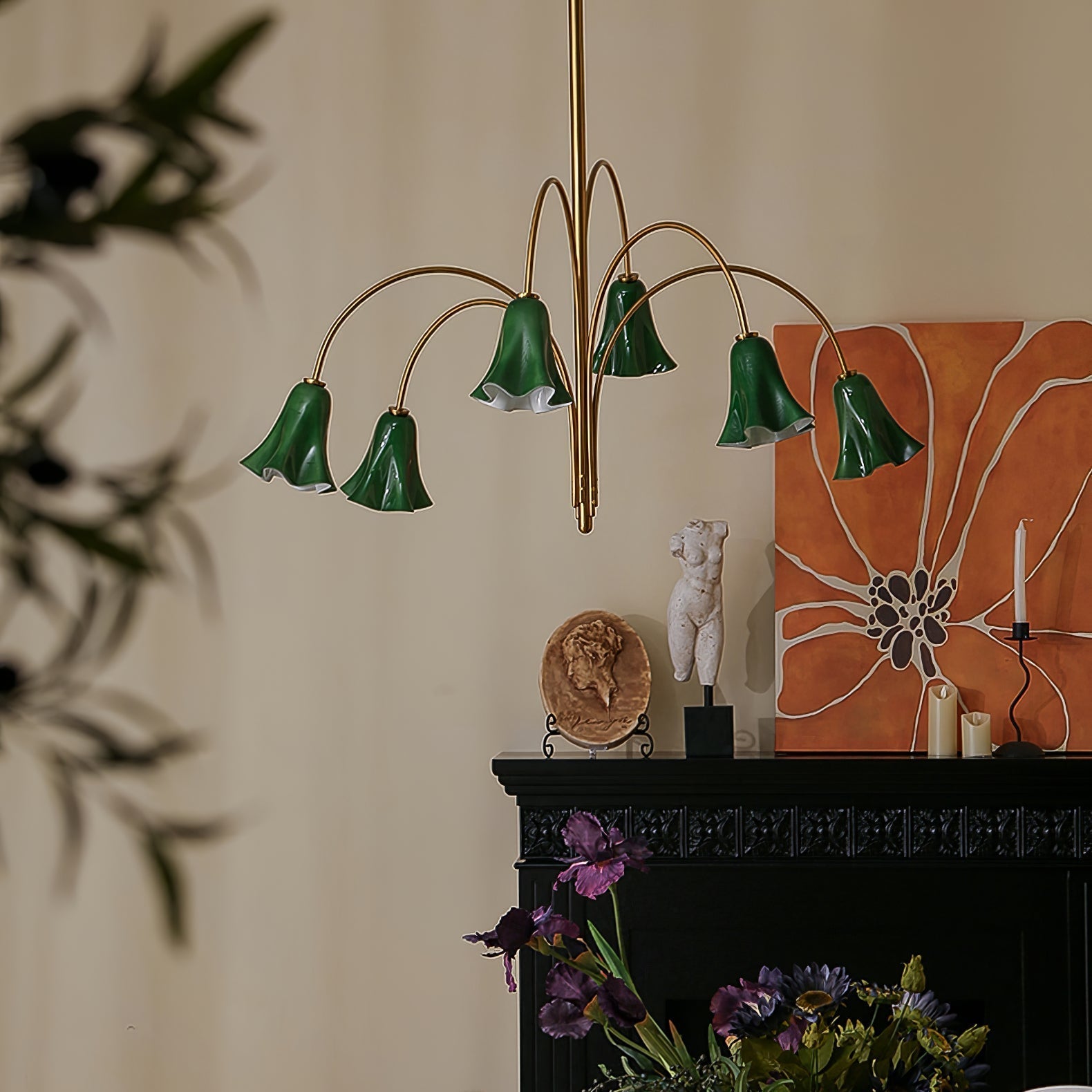 EmeraldBell Glass Pendant Chandelier-Neutral Decor