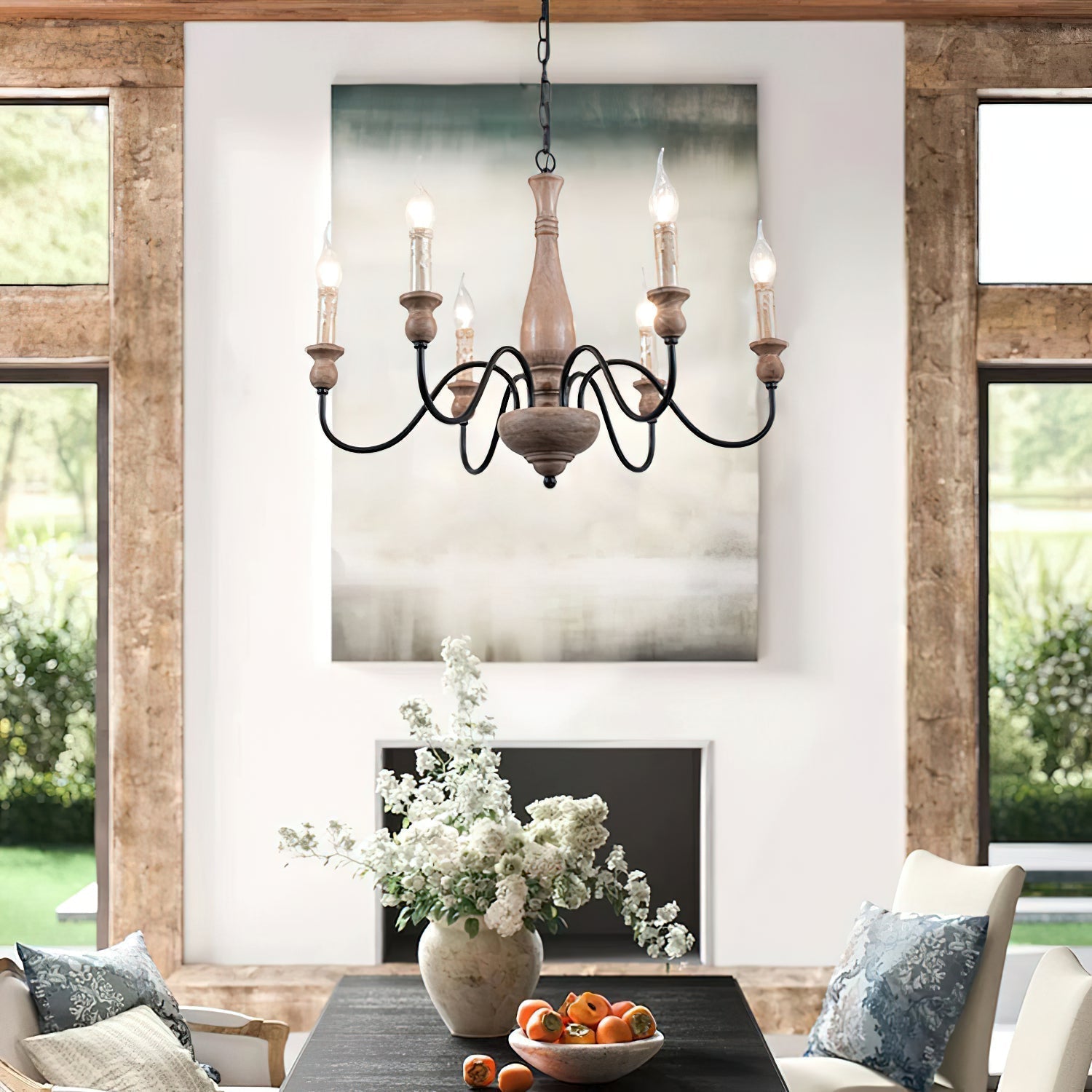 Aurora Chandelier Farmhouse Rustic-Neutral Decor