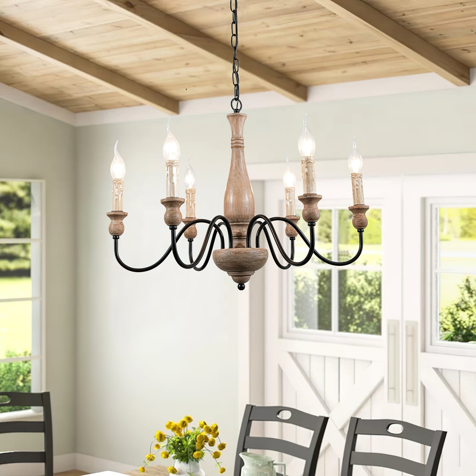 Aurora Chandelier Farmhouse Rustic-Neutral Decor