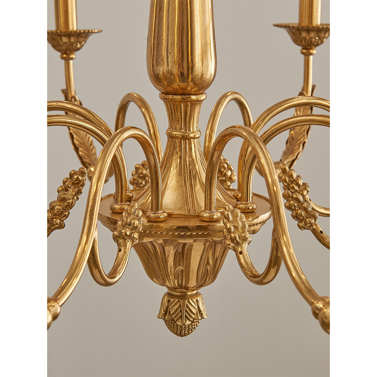 The large 10-head Winchester Brass Chandelier, making a grand statement.