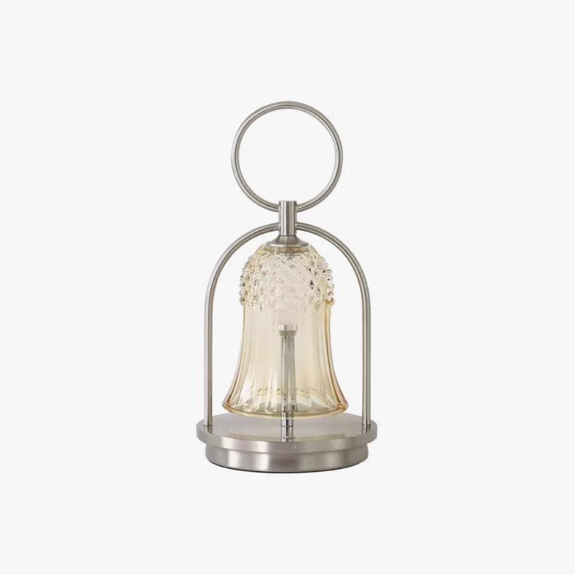 Bell Vintage Glass Table Lamp-Neutral Decor