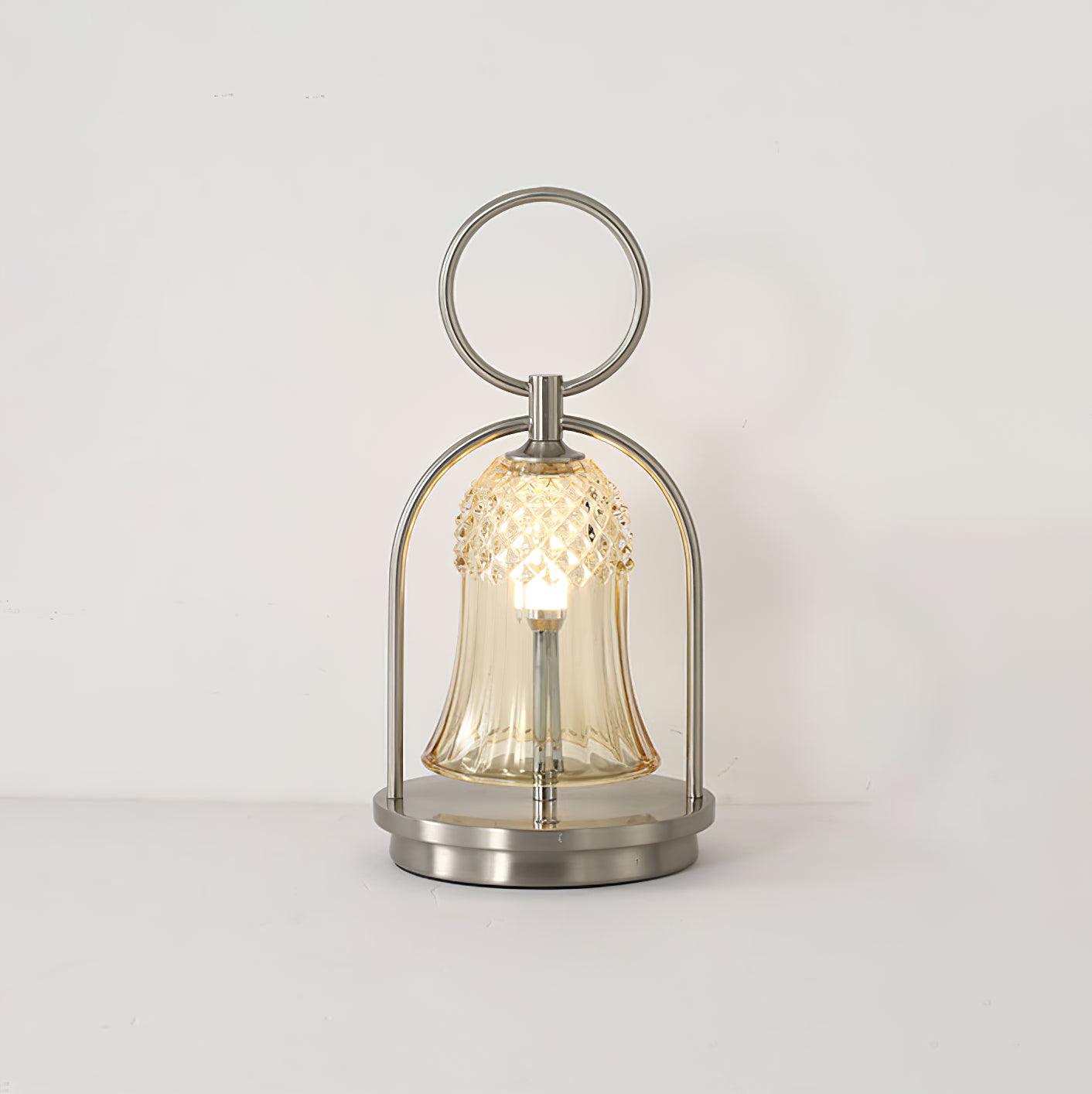 Bell Vintage Glass Table Lamp-Neutral Decor
