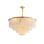 Windham Alabaster Chandelier Layered Halo
