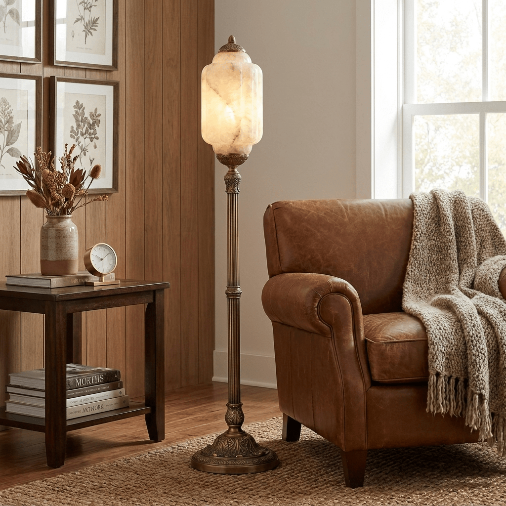 Cedarcrest Alabaster Floor Lamp