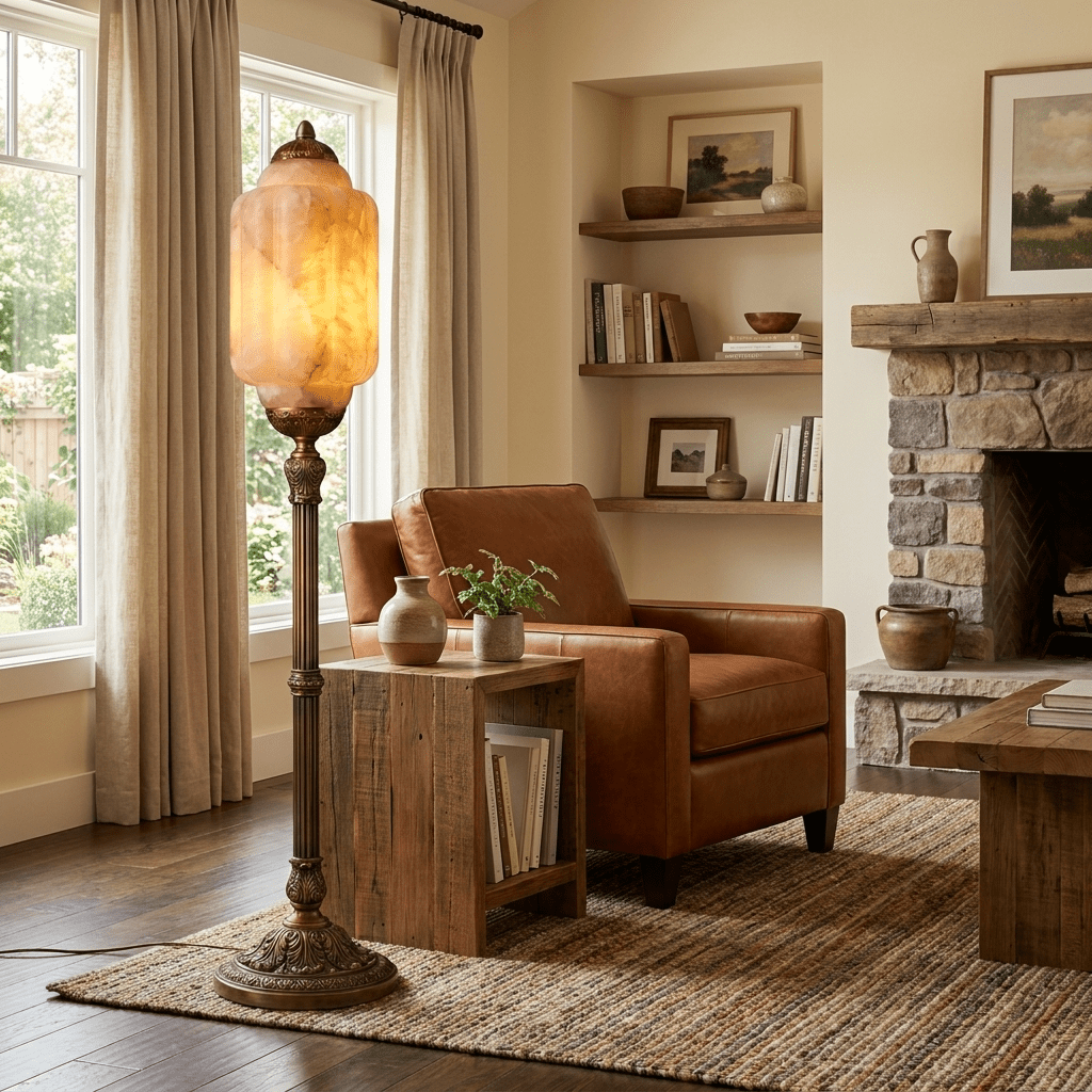 Cedarcrest Alabaster Floor Lamp