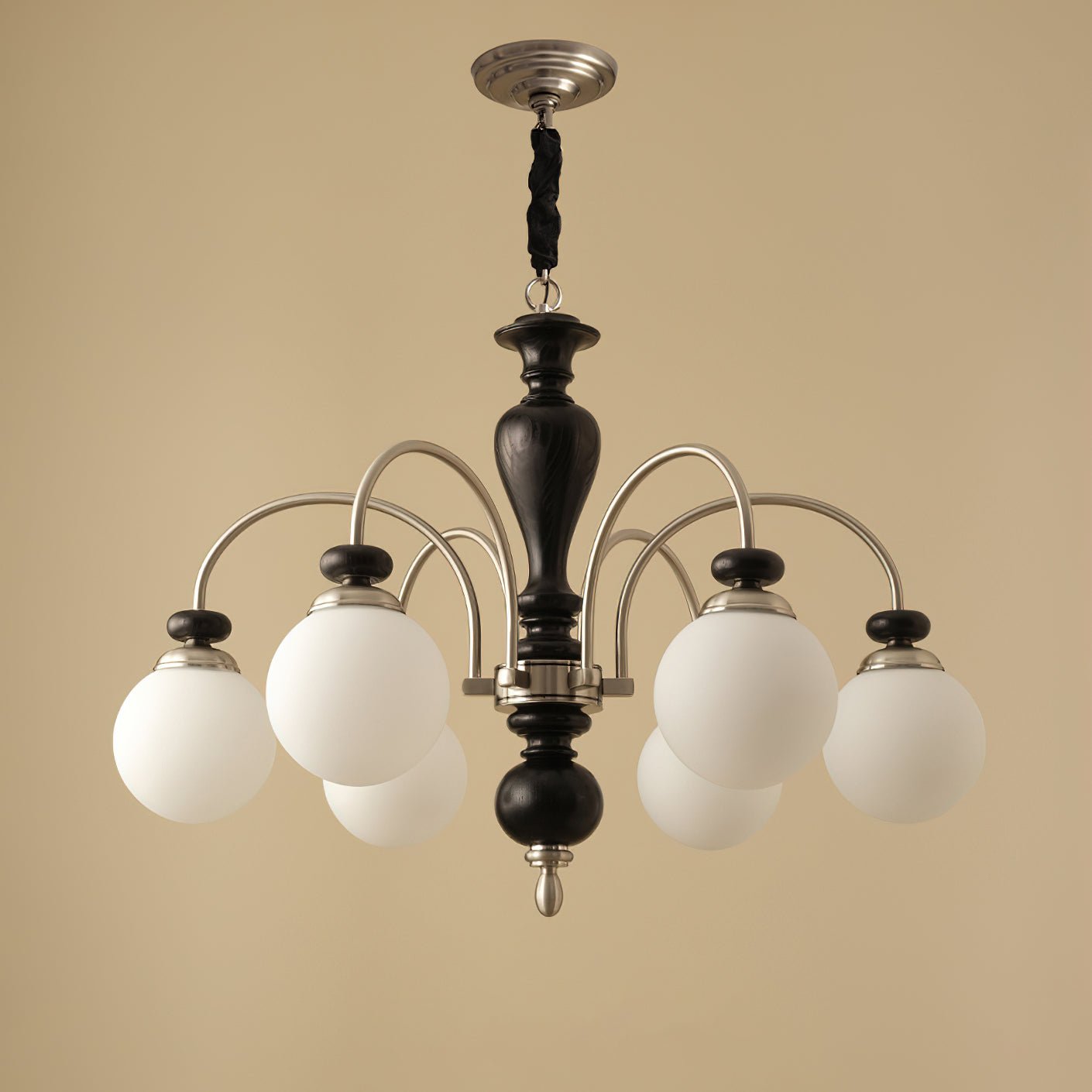 Solara Chandelier Classic Wooden Brass-Neutral Decor