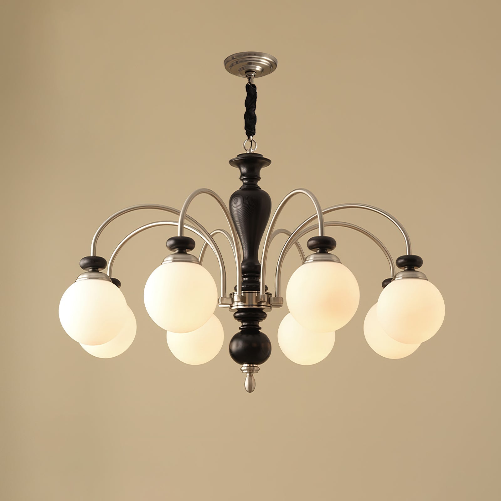 Solara Chandelier Classic Wooden Brass-Neutral Decor