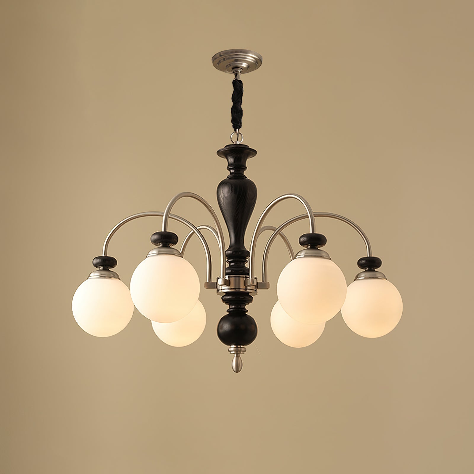 Solara Chandelier Classic Wooden Brass-Neutral Decor