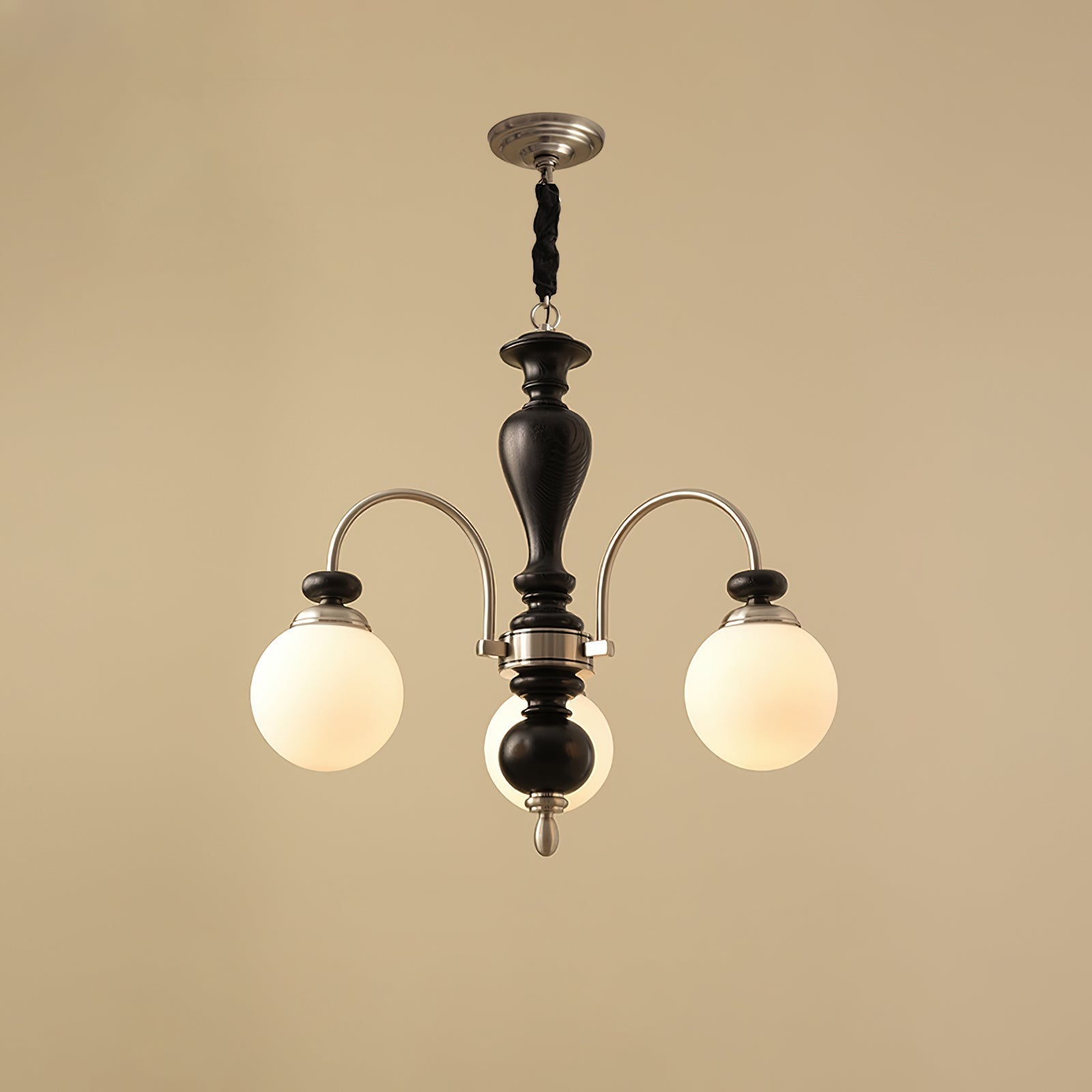 Solara Chandelier Classic Wooden Brass-Neutral Decor