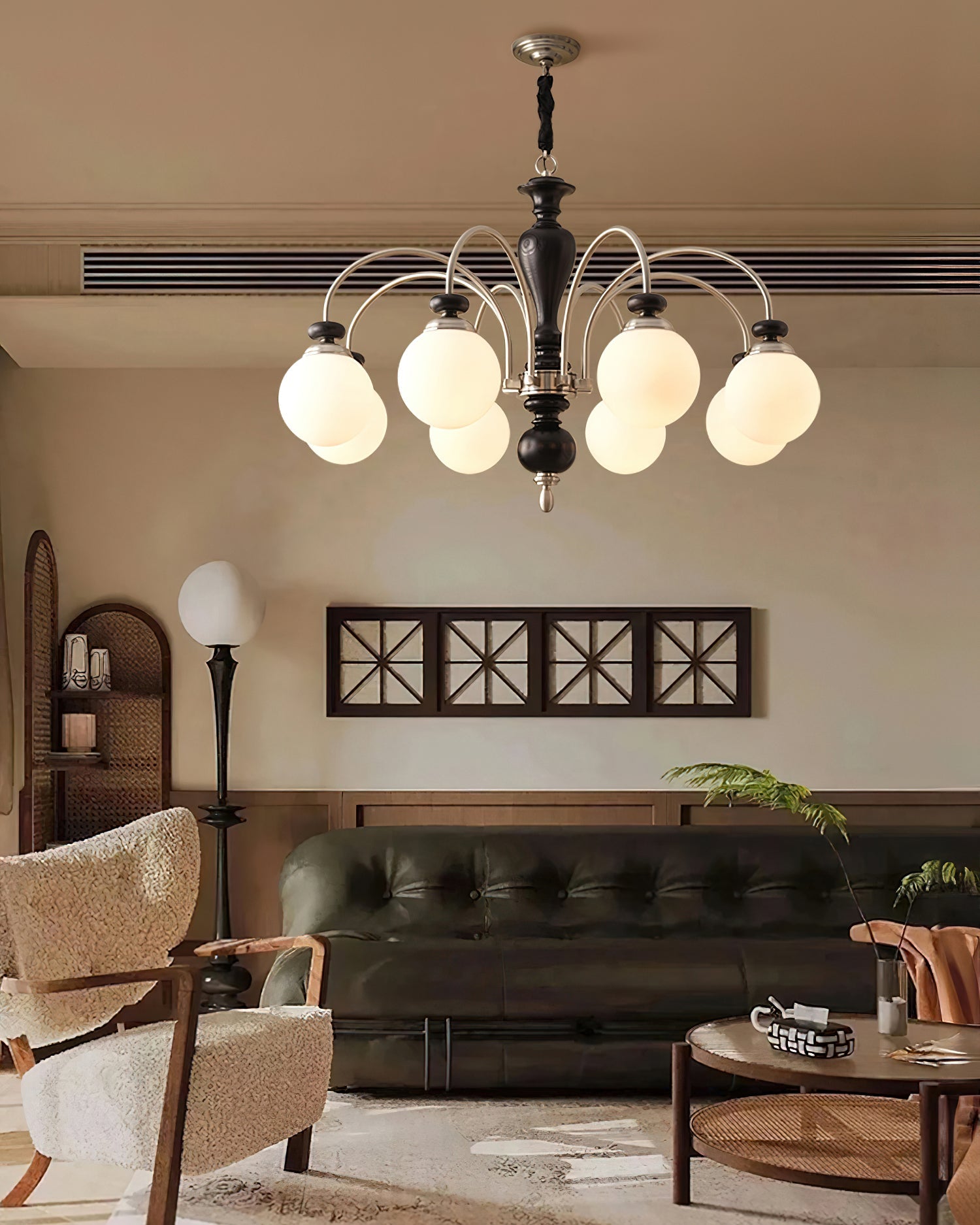 Solara Chandelier Classic Wooden Brass-Neutral Decor