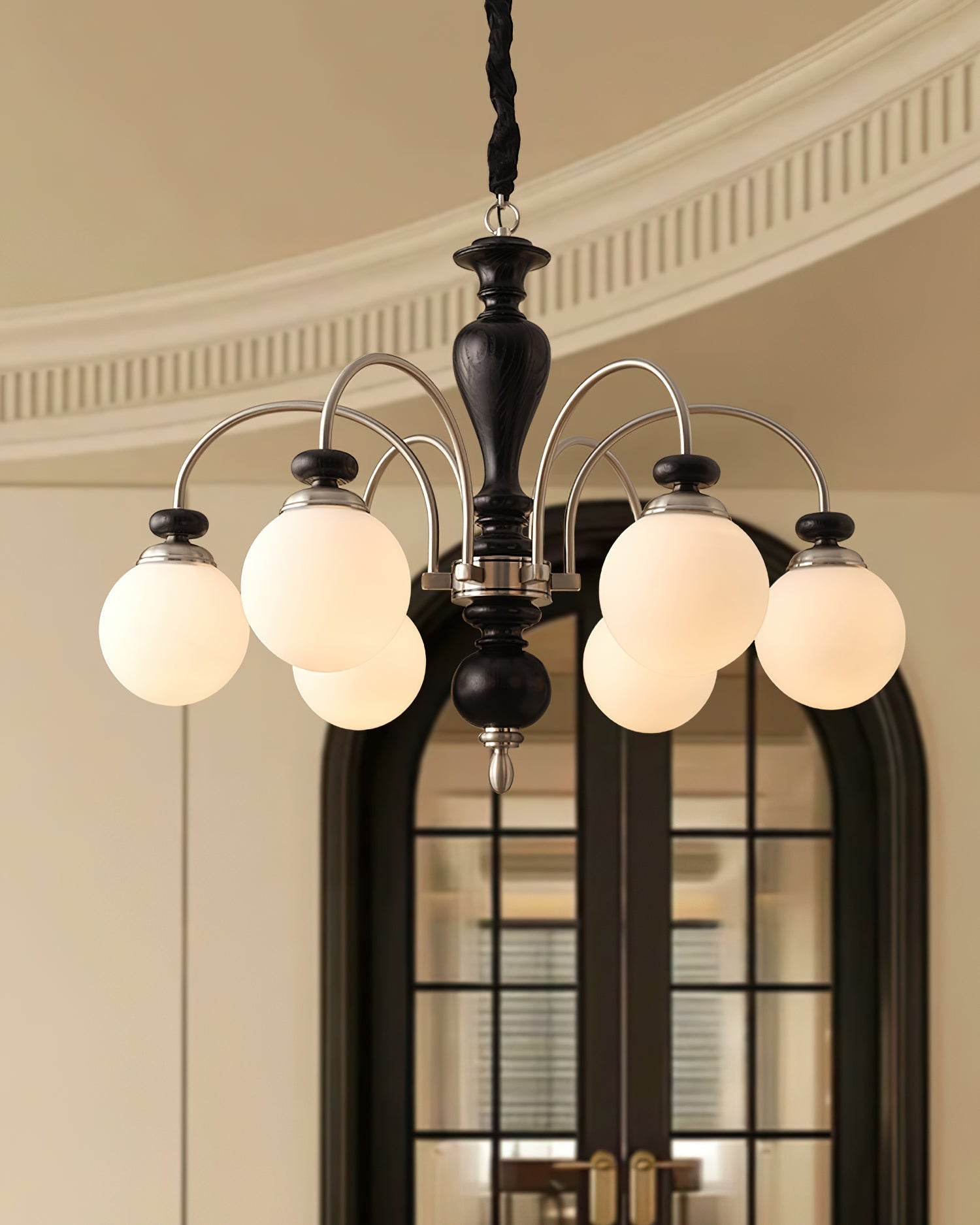 Solara Chandelier Classic Wooden Brass-Neutral Decor