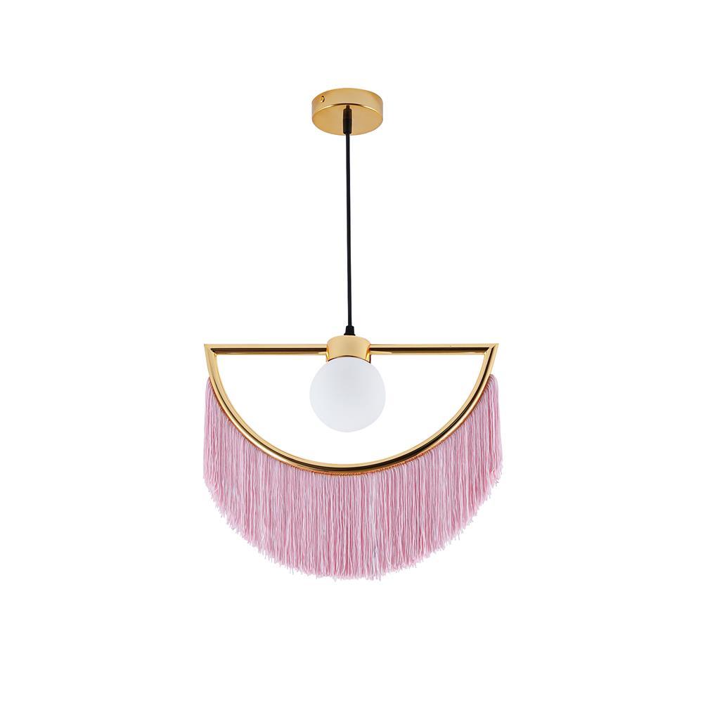 Sirove Pendant Lamp Fabric Fringe Globe Retro Bohemian-Neutral Decor