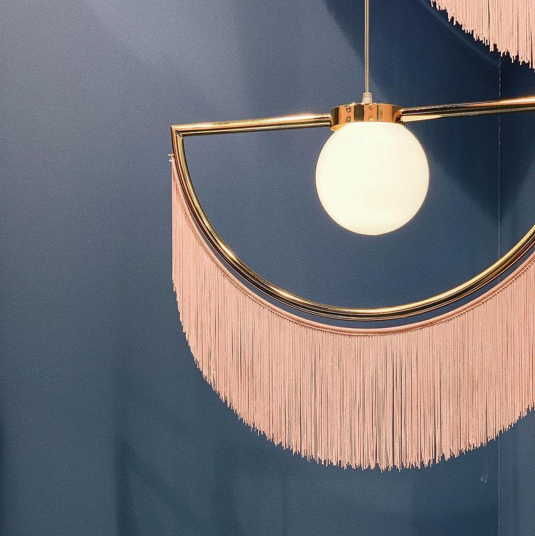 Sirove Pendant Lamp Fabric Fringe Globe Retro Bohemian-Neutral Decor
