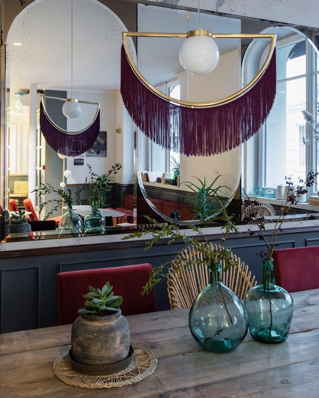 Sirove Pendant Lamp Fabric Fringe Globe Retro Bohemian-Neutral Decor