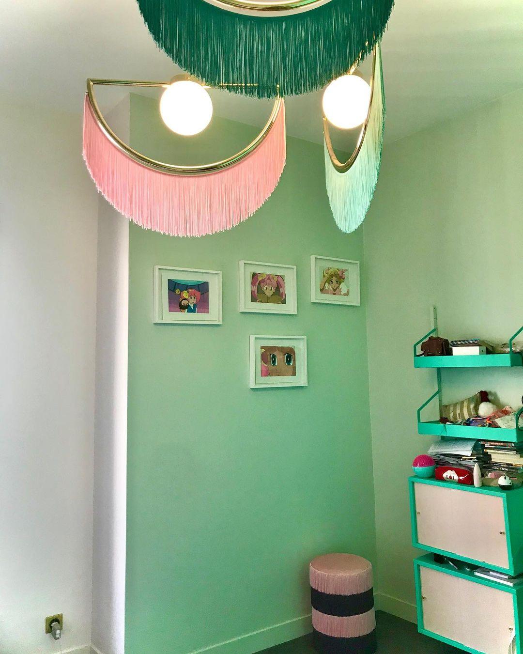 Sirove Pendant Lamp Fabric Fringe Globe Retro Bohemian-Neutral Decor