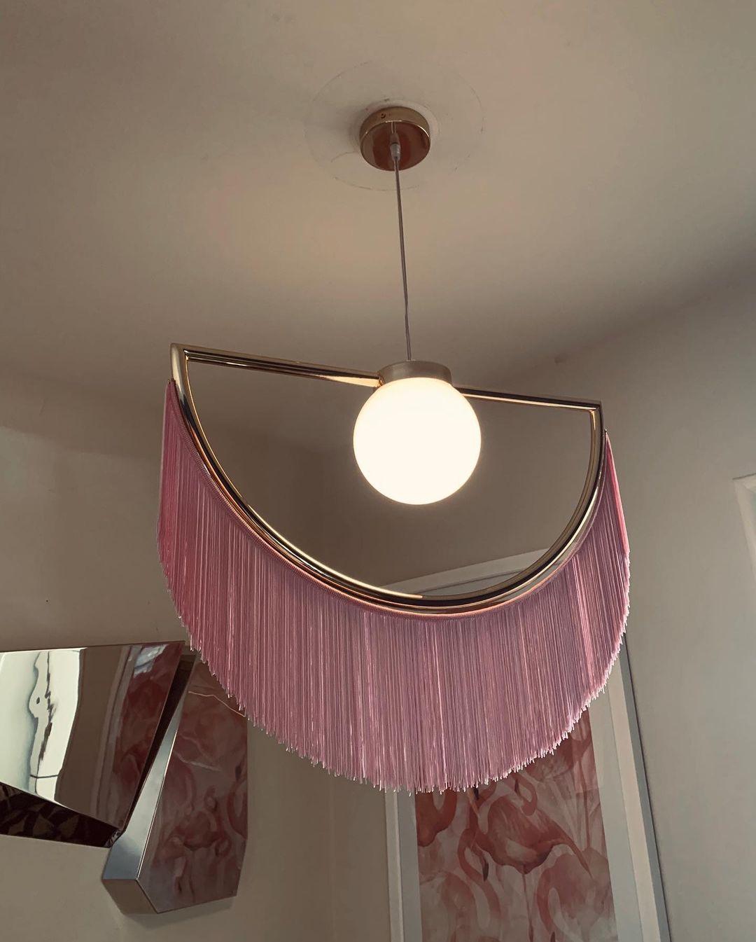 Sirove Pendant Lamp Fabric Fringe Globe Retro Bohemian-Neutral Decor