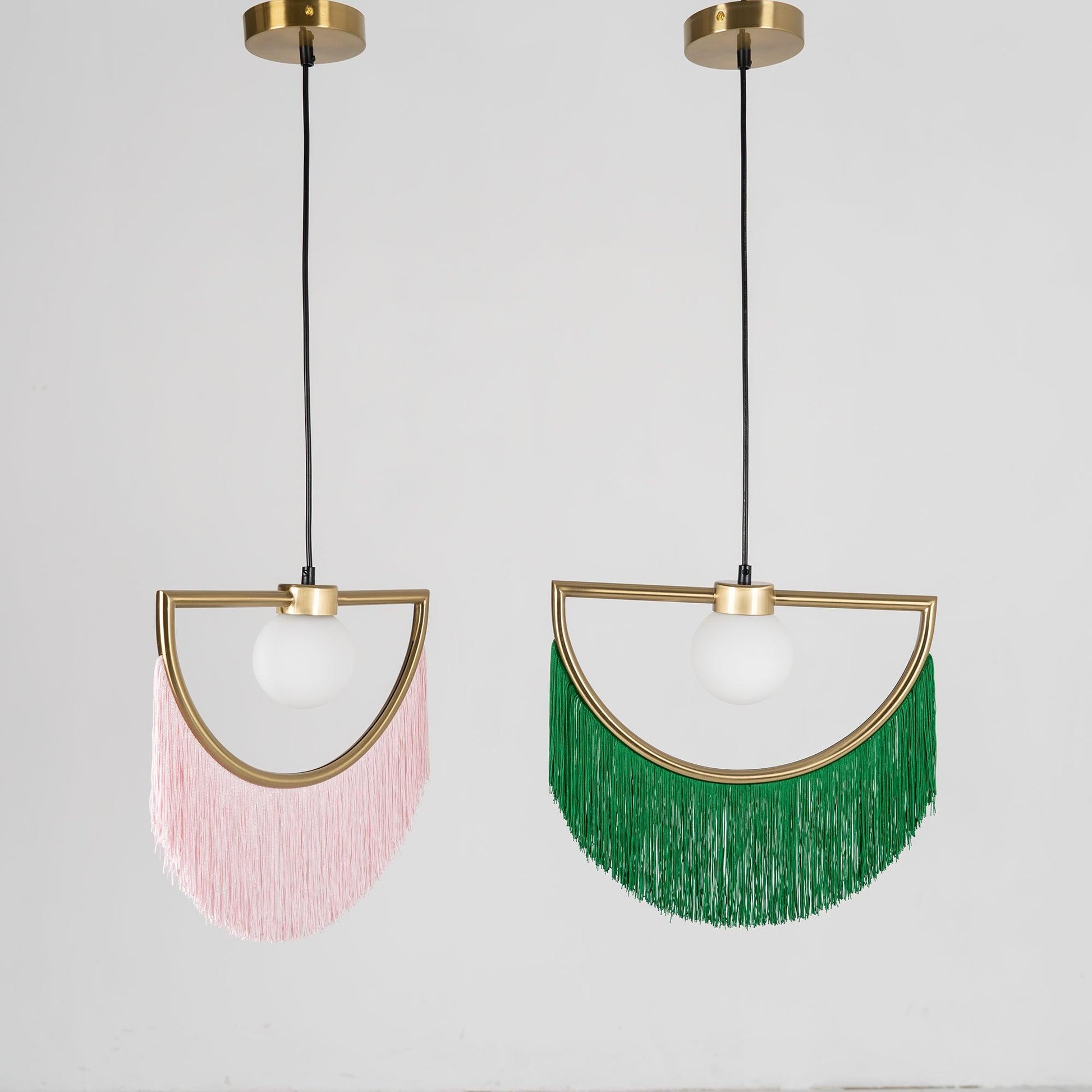 Sirove Pendant Lamp Fabric Fringe Globe Retro Bohemian-Neutral Decor