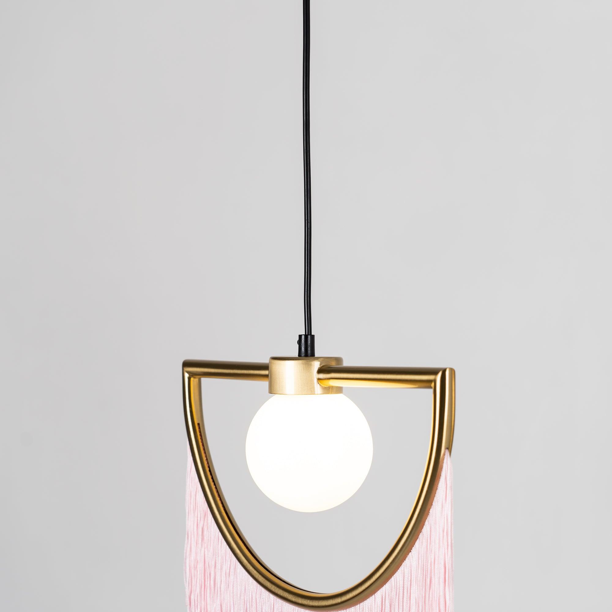 Sirove Pendant Lamp Fabric Fringe Globe Retro Bohemian-Neutral Decor
