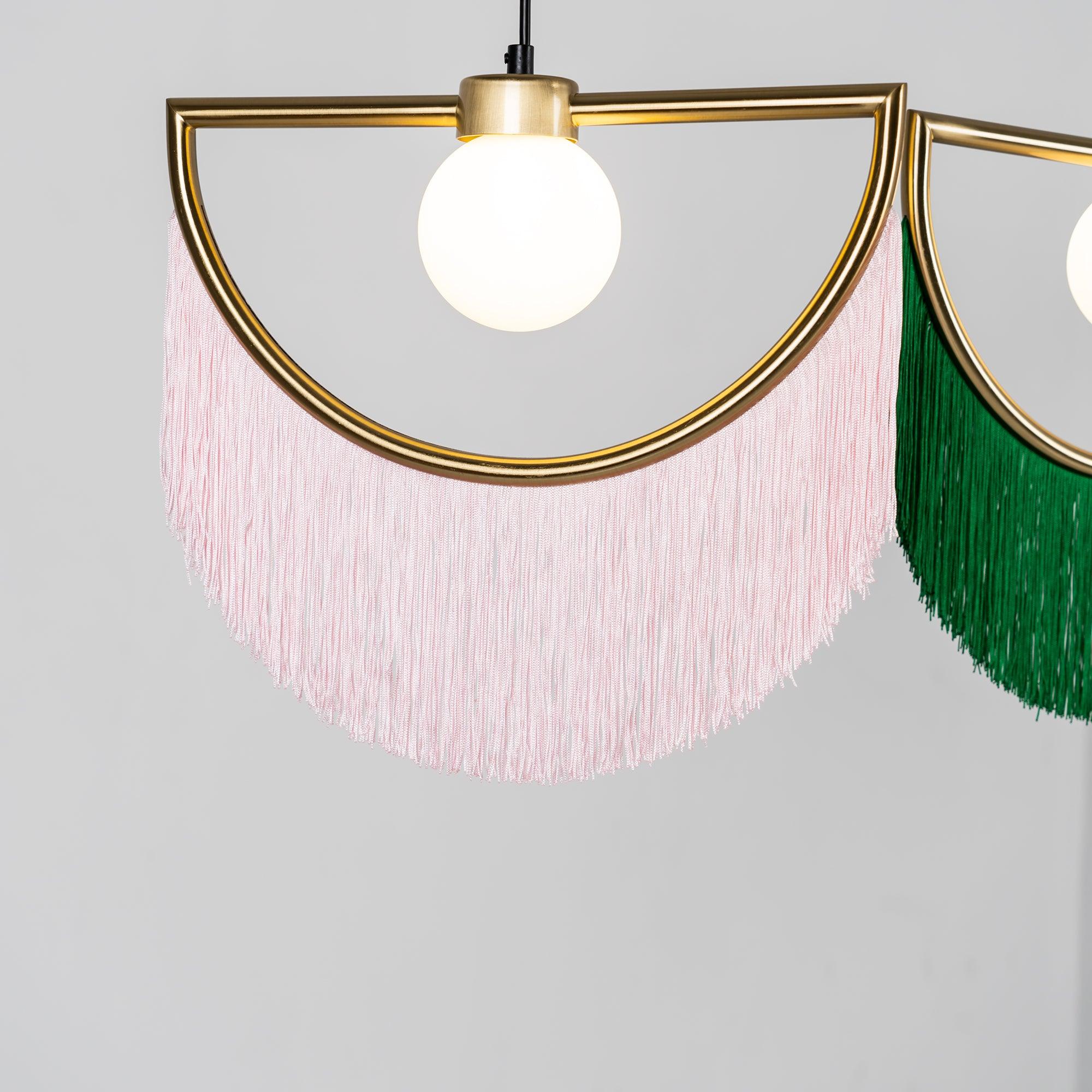 Sirove Pendant Lamp Fabric Fringe Globe Retro Bohemian-Neutral Decor
