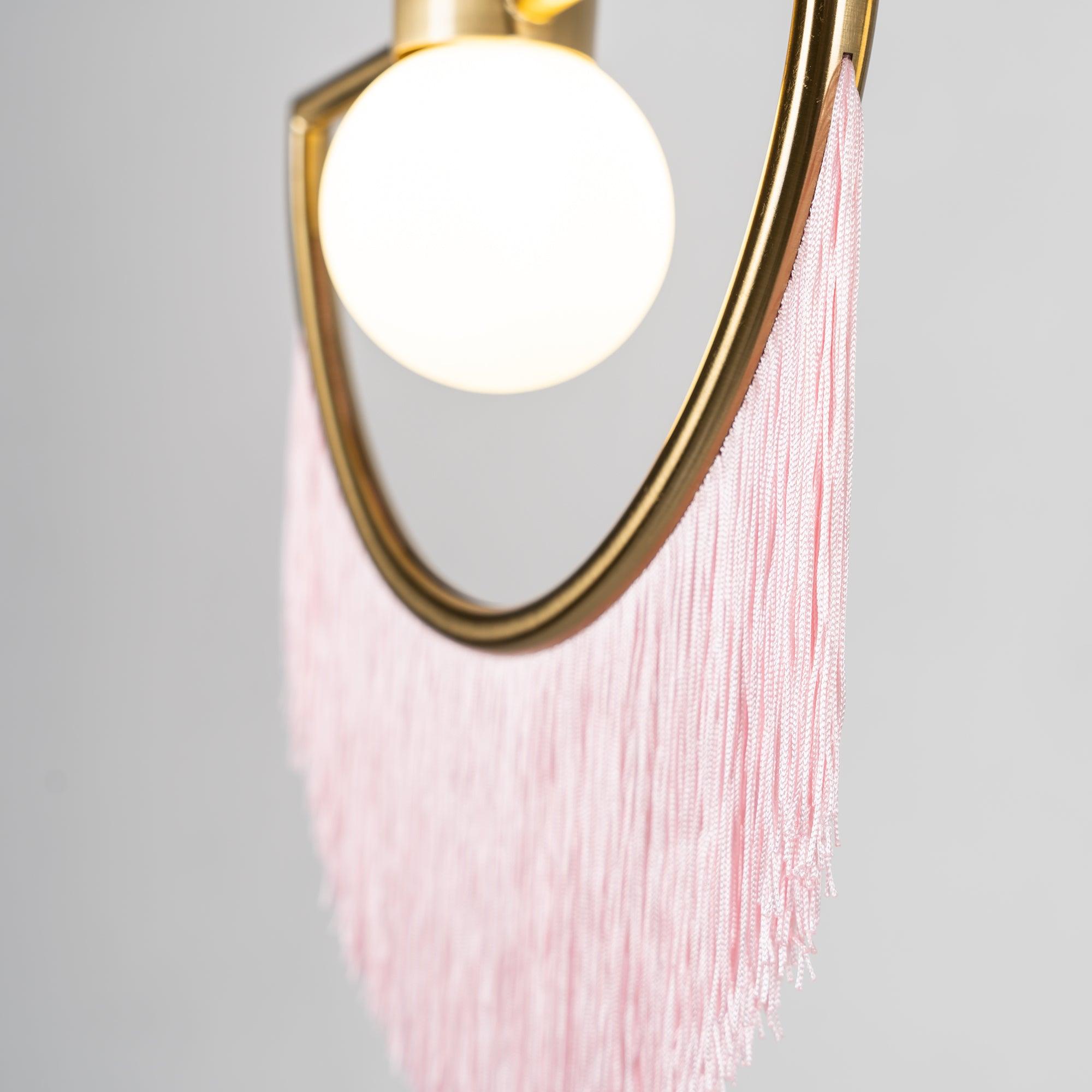 Sirove Pendant Lamp Fabric Fringe Globe Retro Bohemian-Neutral Decor