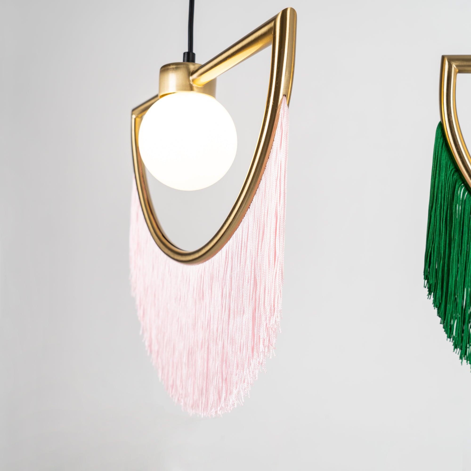 Sirove Pendant Lamp Fabric Fringe Globe Retro Bohemian-Neutral Decor