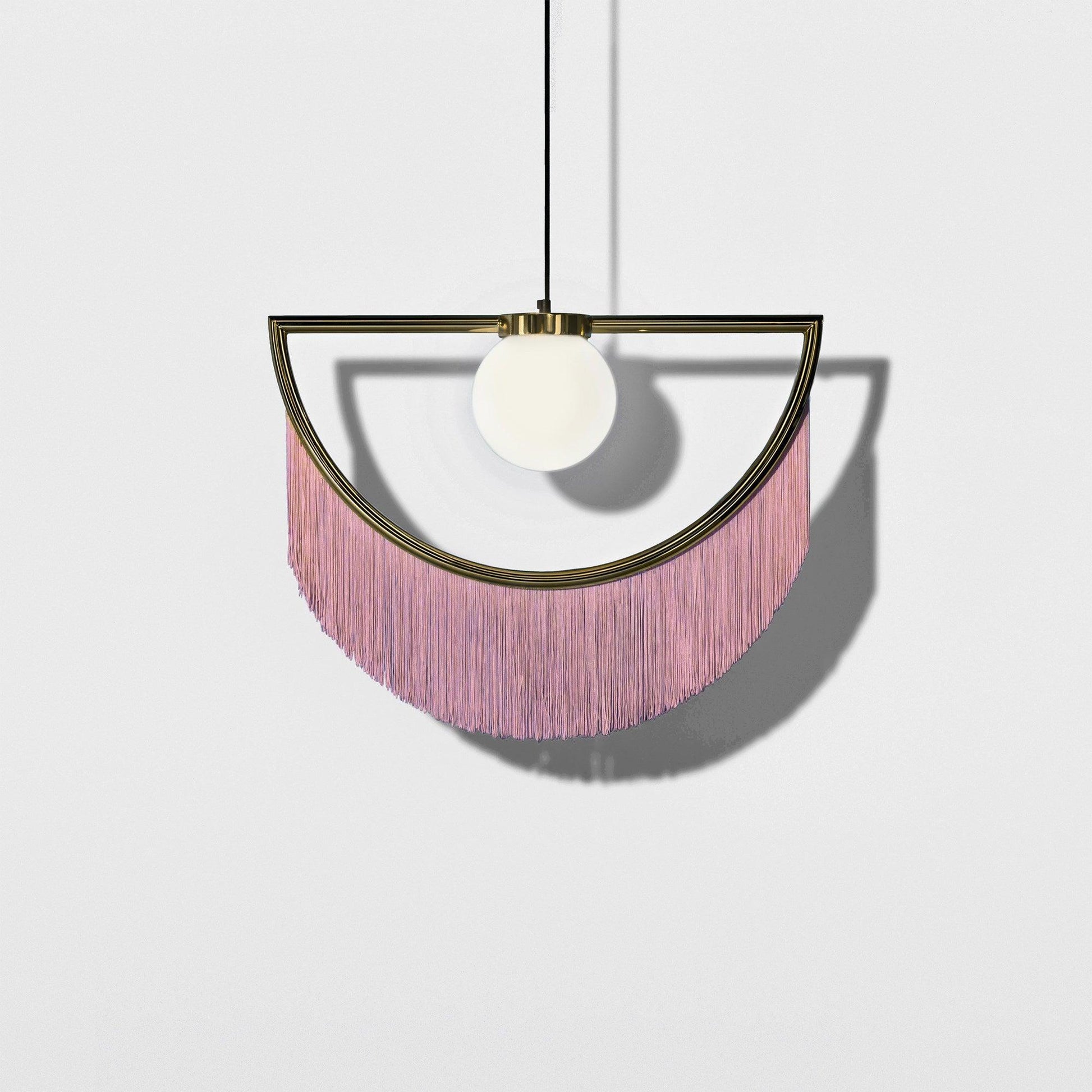 Sirove Pendant Lamp Fabric Fringe Globe Retro Bohemian-Neutral Decor
