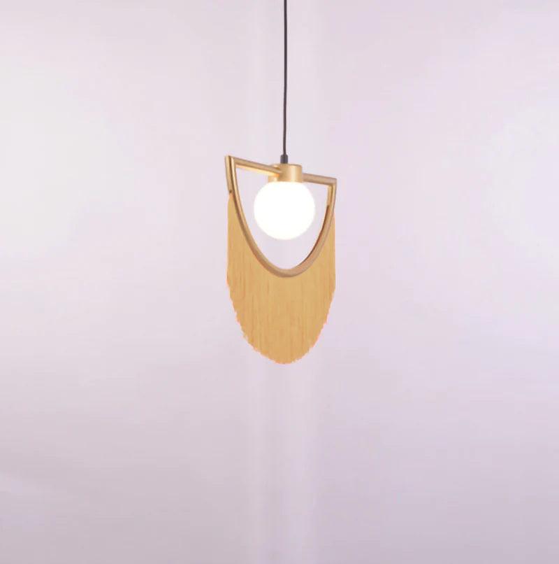 Sirove Pendant Lamp Fabric Fringe Globe Retro Bohemian-Neutral Decor