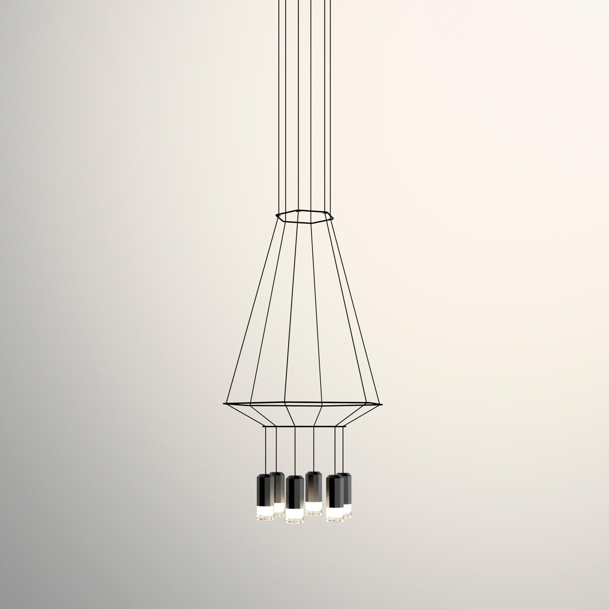 Bovena Pendant Lamp Geometric Wire Black LED-Neutral Decor